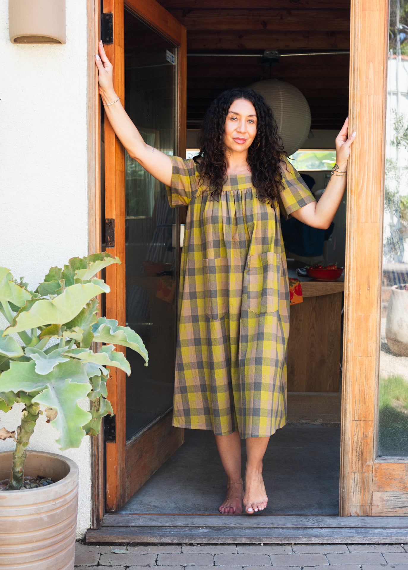Rosalie Housedress Herbs Gingham