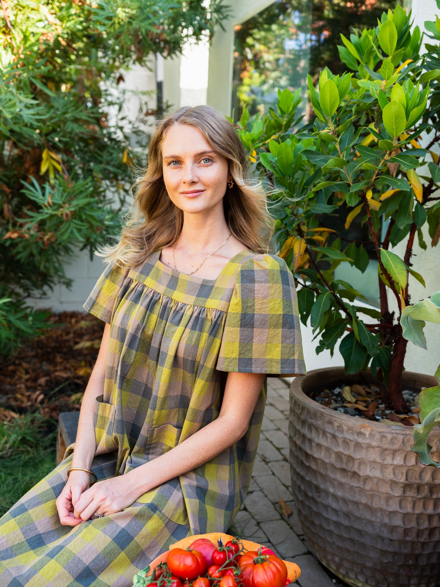 Rosalie Housedress Herbs Gingham
