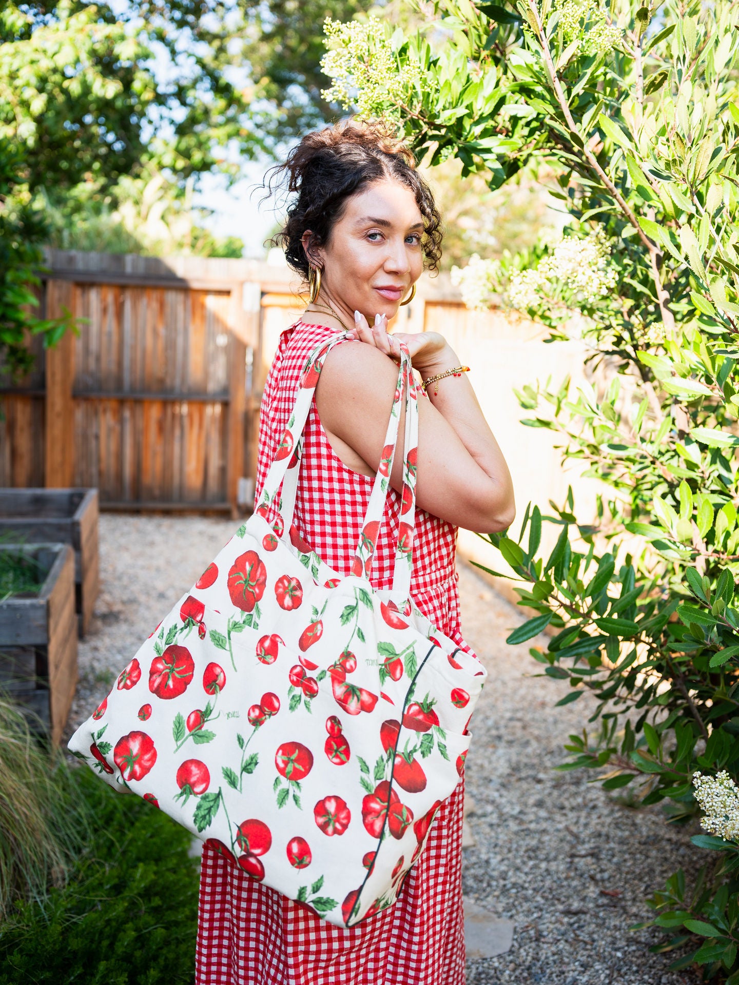 Grocery Tote Tomato Garden