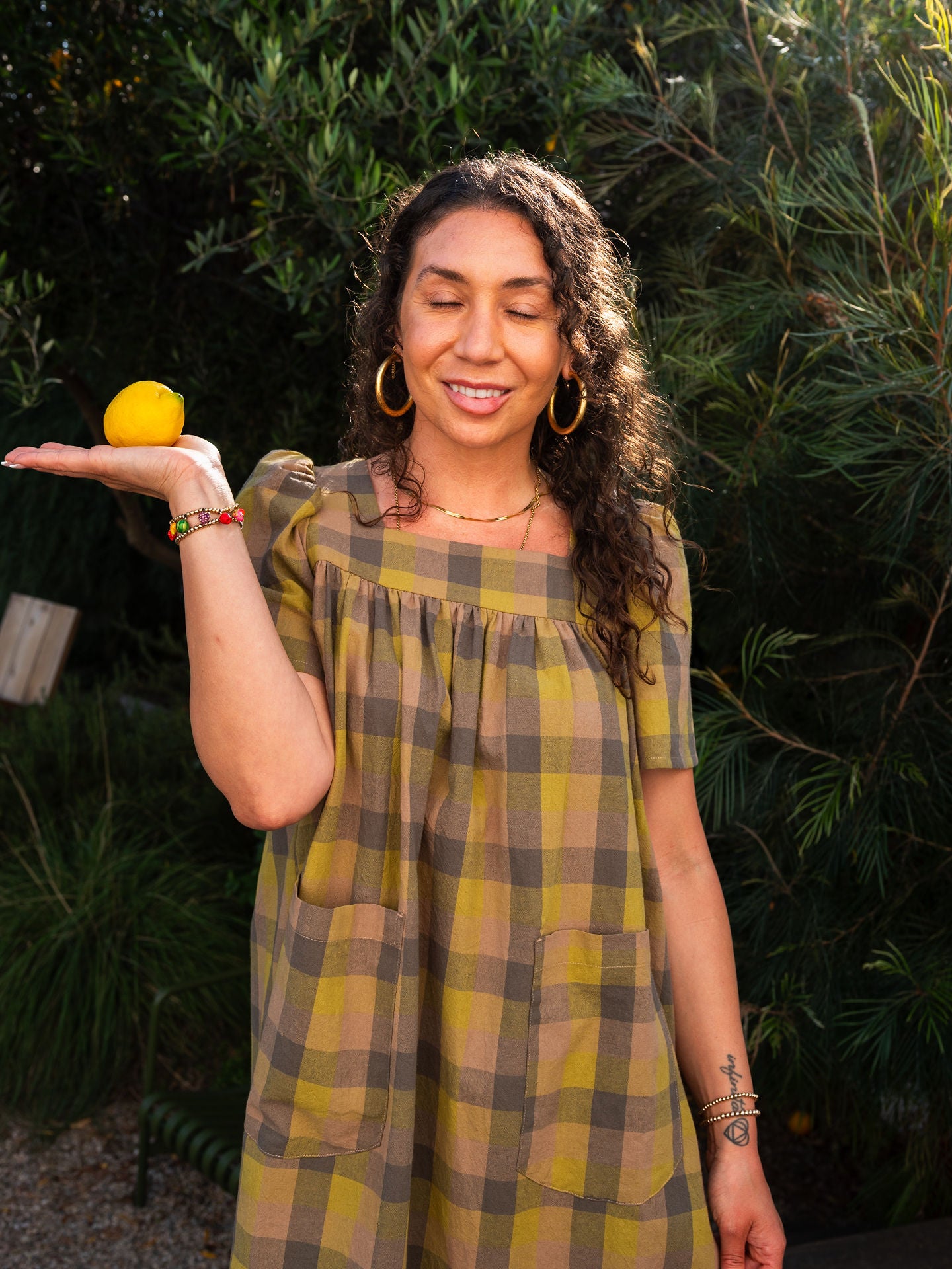 Rosalie Housedress Herbs Gingham