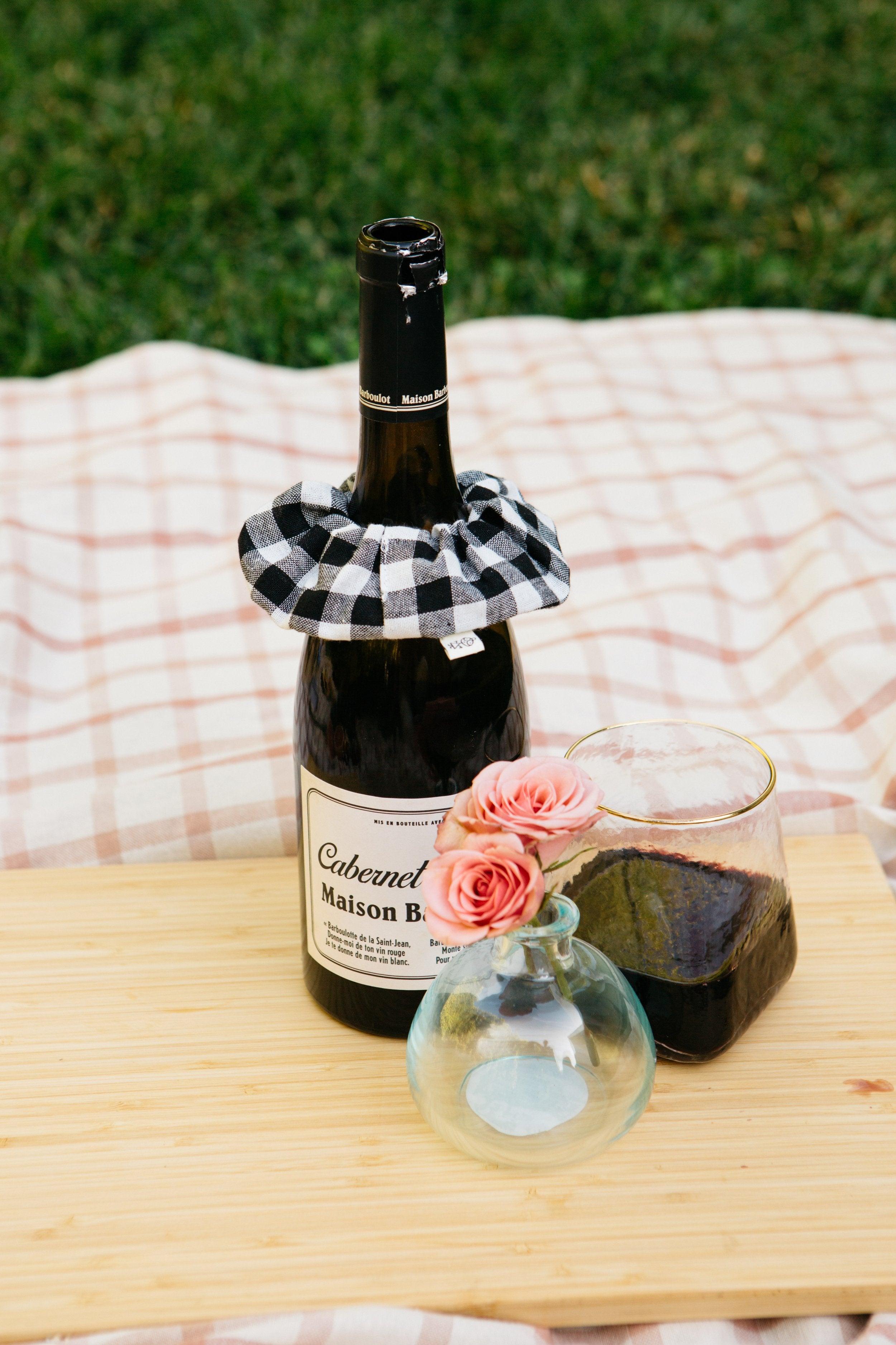 Salt & Pepper Gingham Scrunchie
