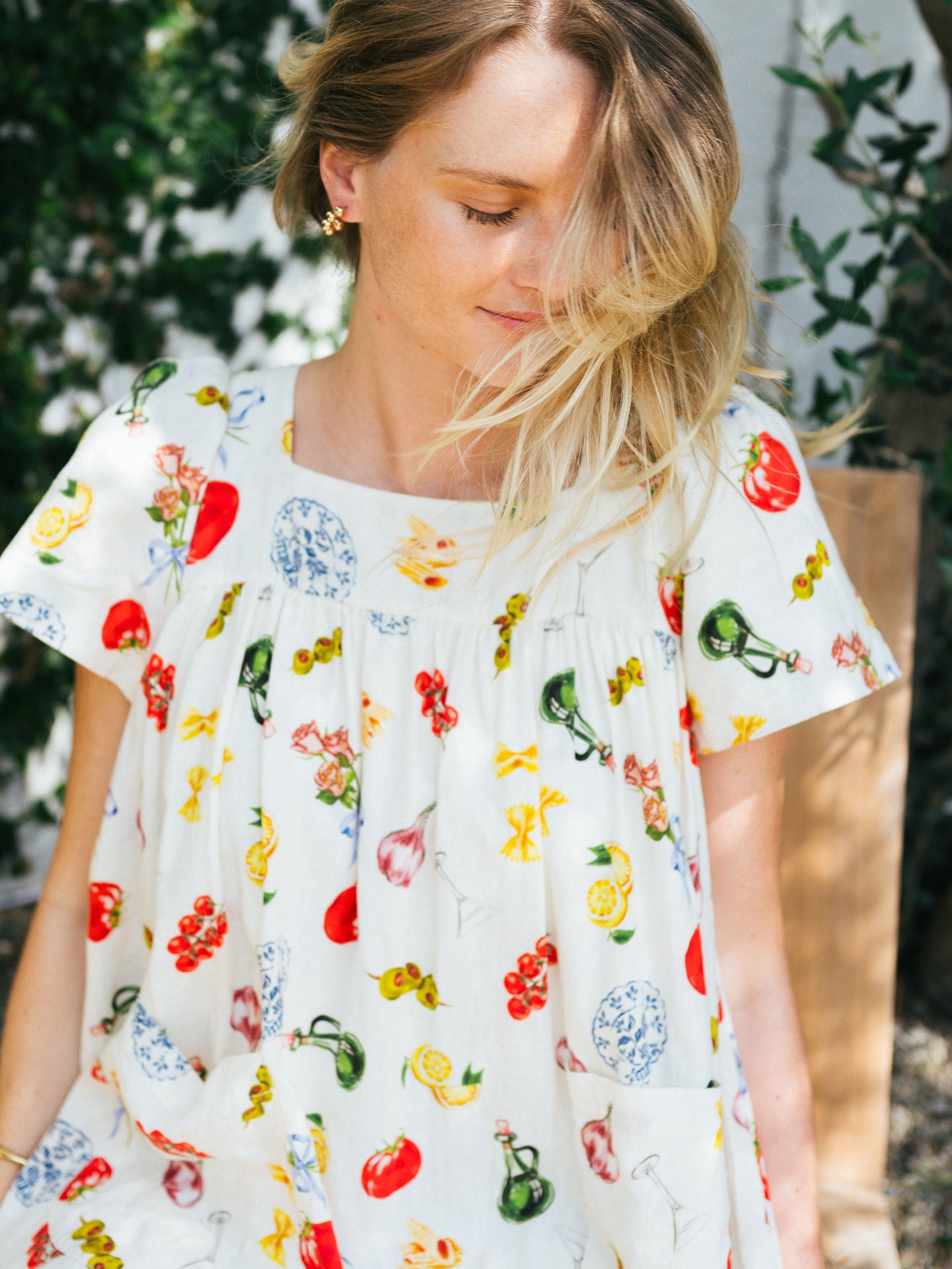 Rose Mini Housedress Italian Dinner Print