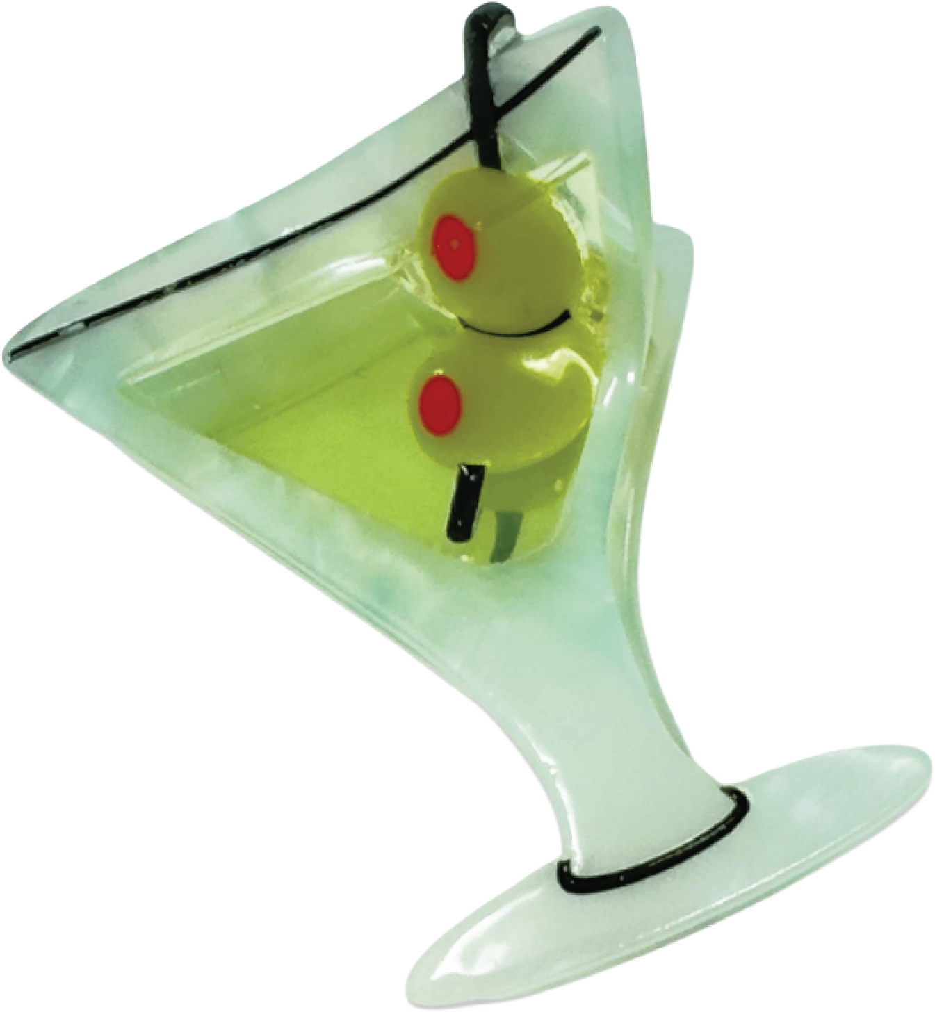 Mini Martini Hair Claw Clip