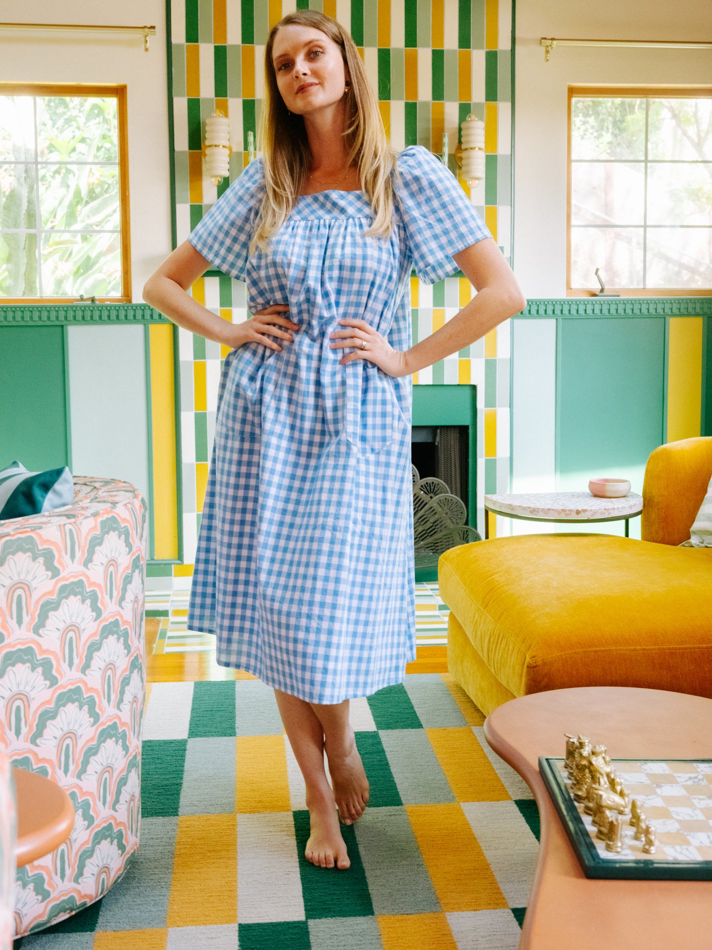 blue gingham summer dress Sassy Shortcake Fair & Square Dress