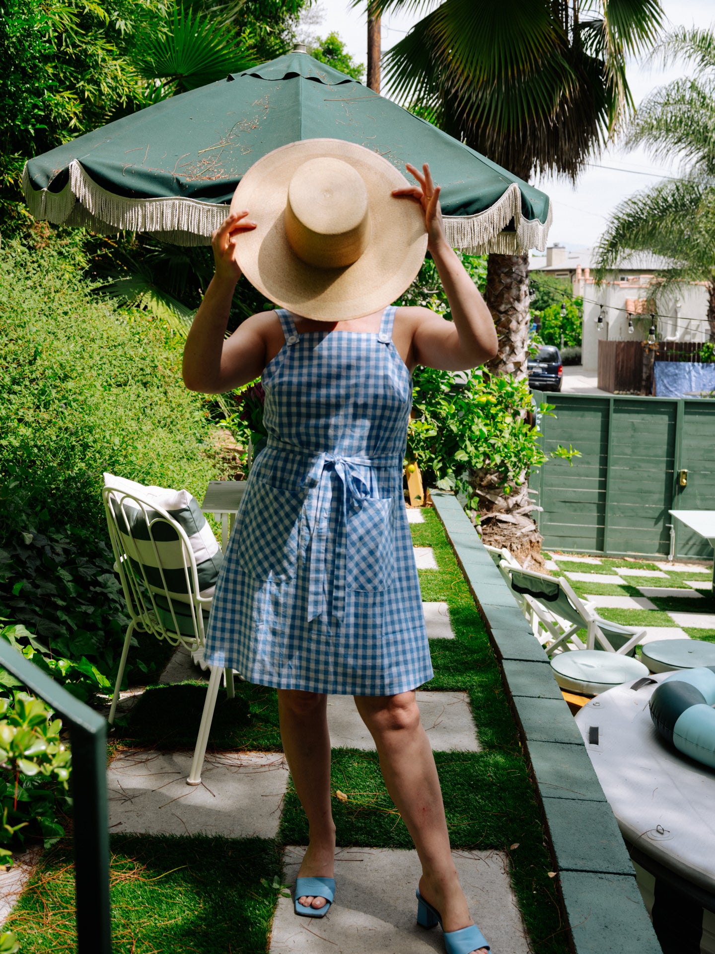 Mama Housedress Picnic Blue Gingham