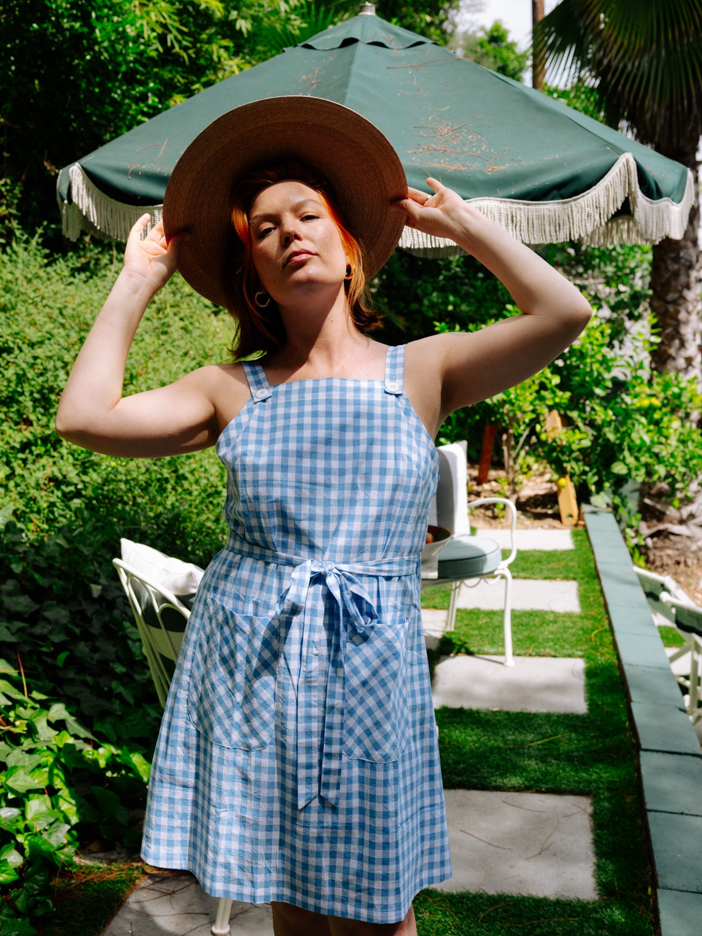 Mama Housedress Picnic Blue Gingham