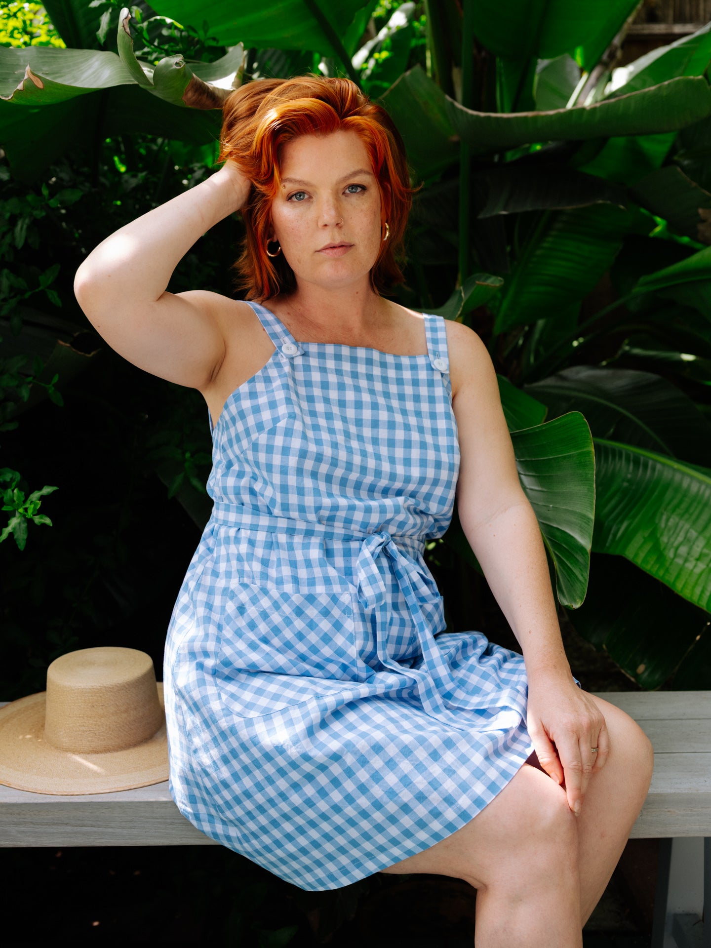 Mama Housedress Picnic Blue Gingham