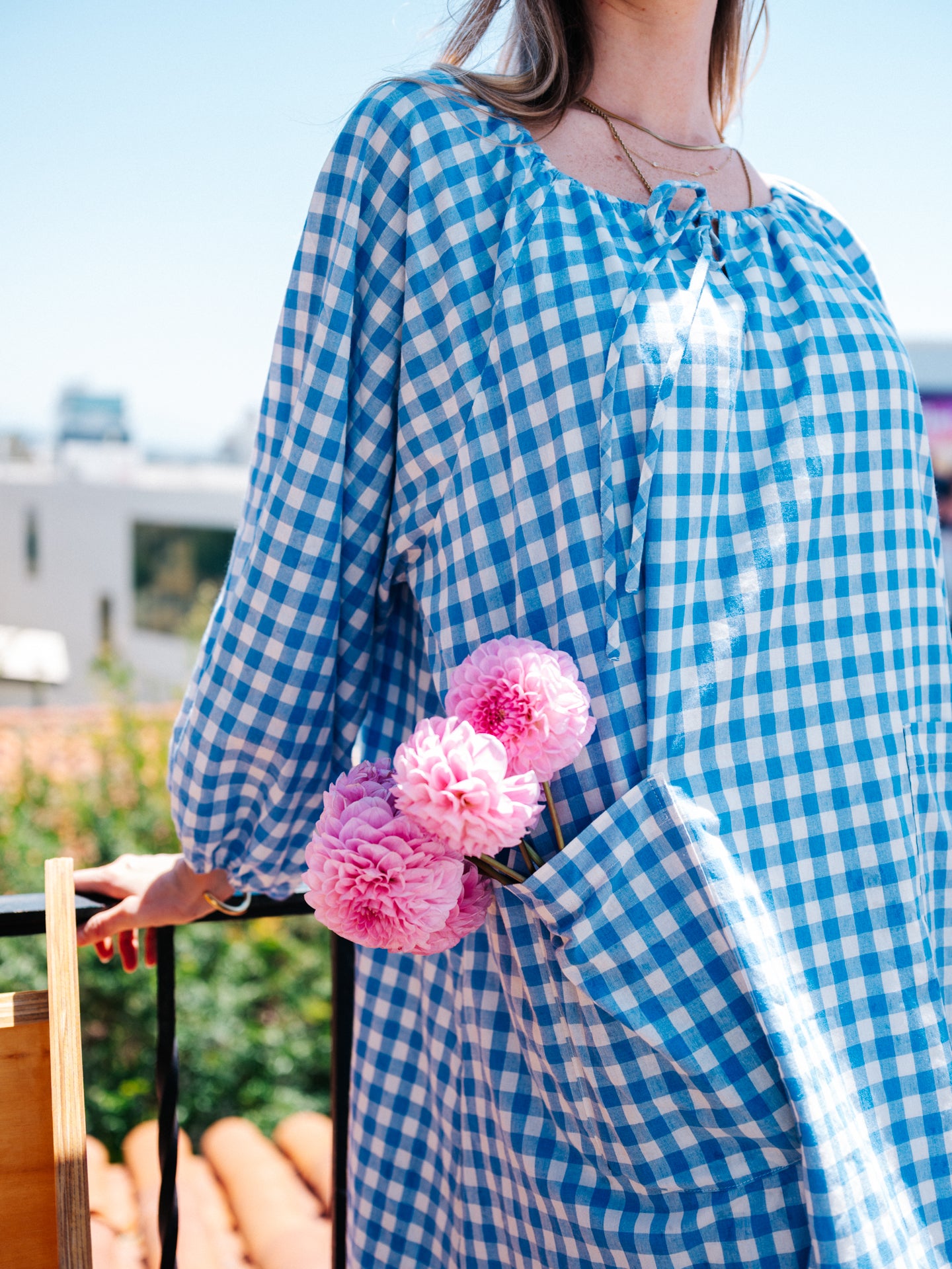 Therese Picnic Blue Gingham