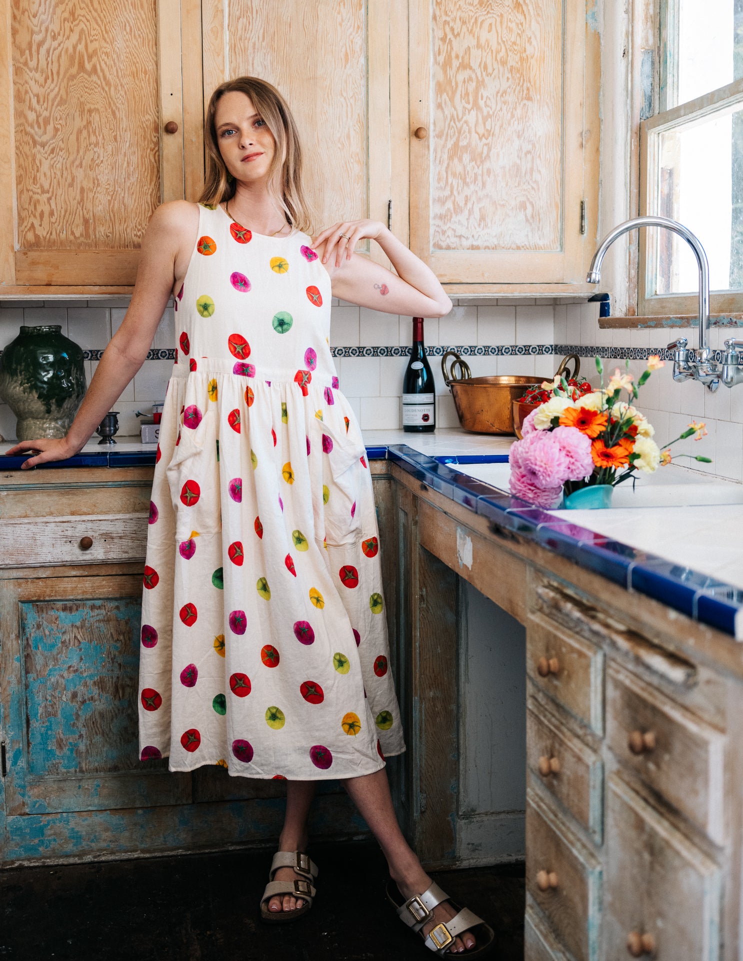 PRE-ORDER Grace Housedress Tomato Dot
