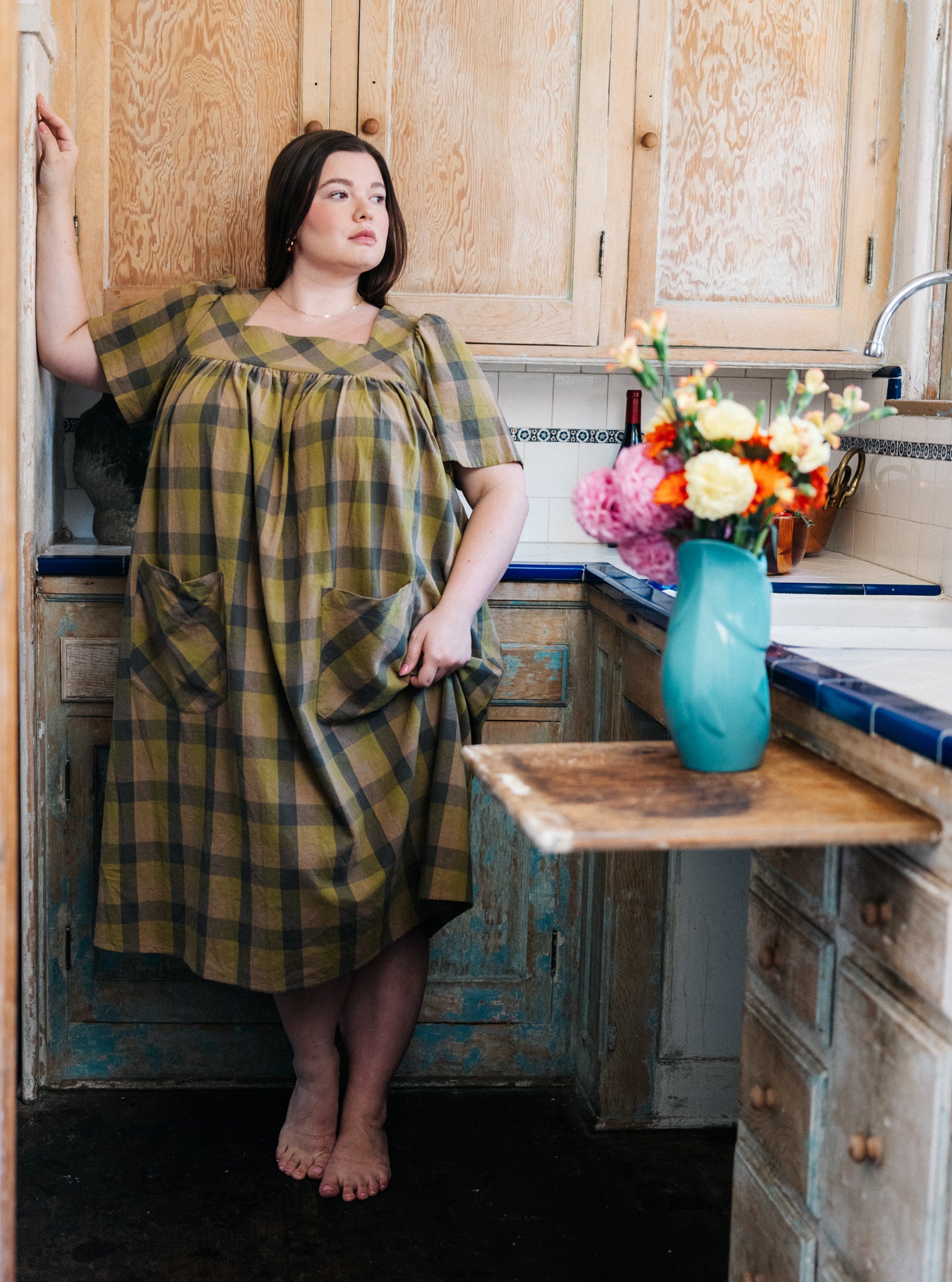 Rosalie Housedress Herb Gingham