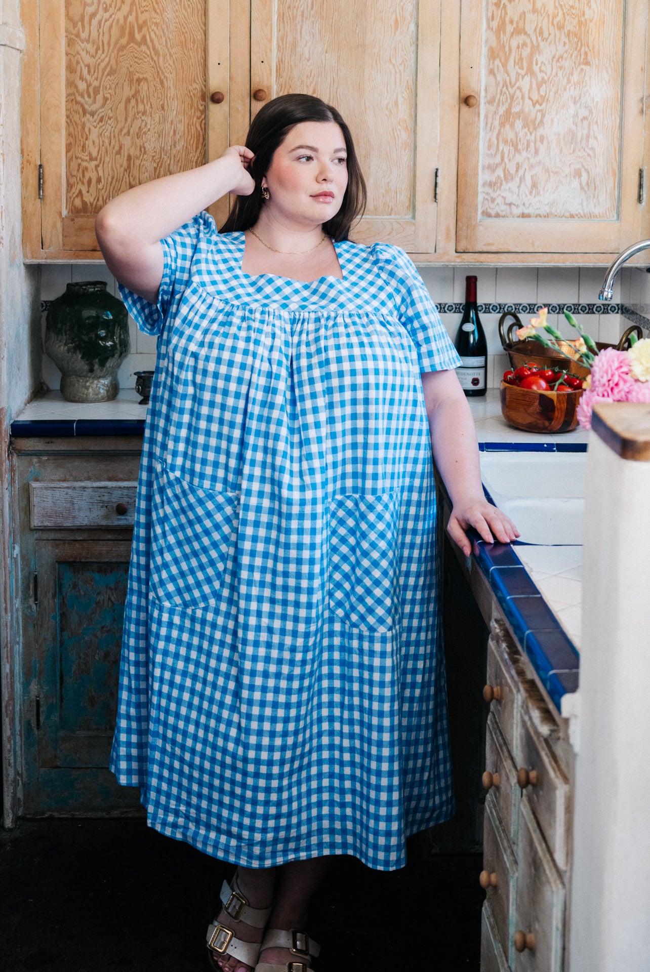 Rosalie Housedress Picnic Blue Gingham