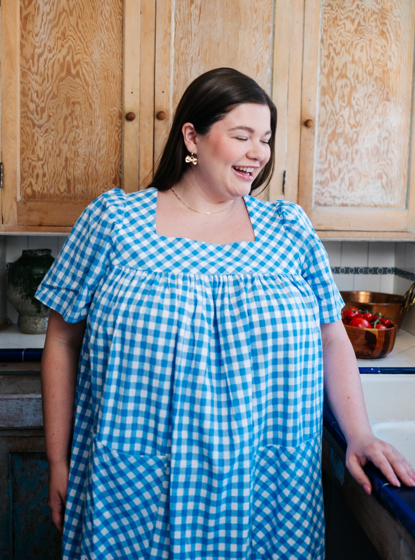 Rosalie Housedress Picnic Blue Gingham