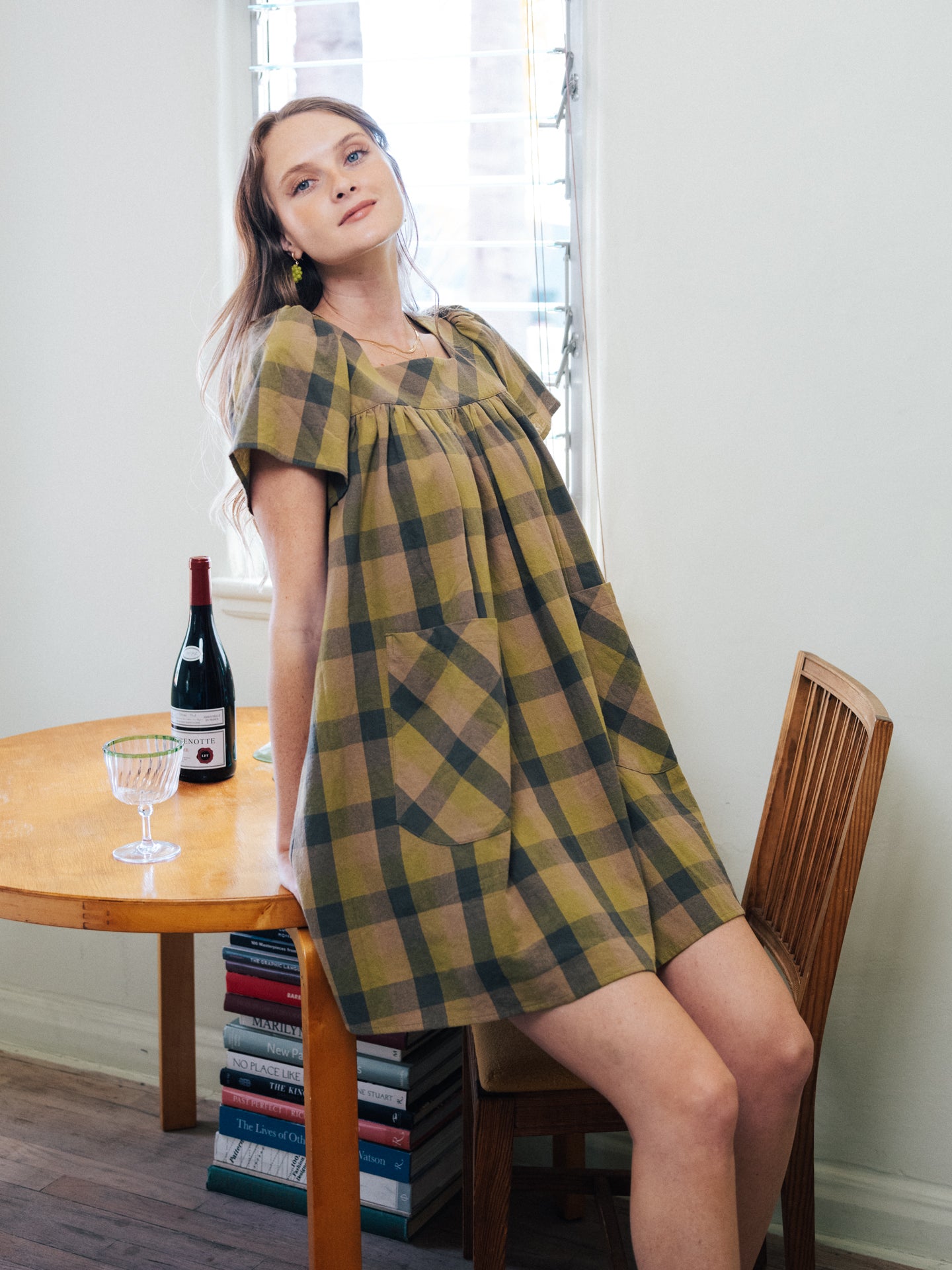 Rose Housedress Mini Herb Gingham