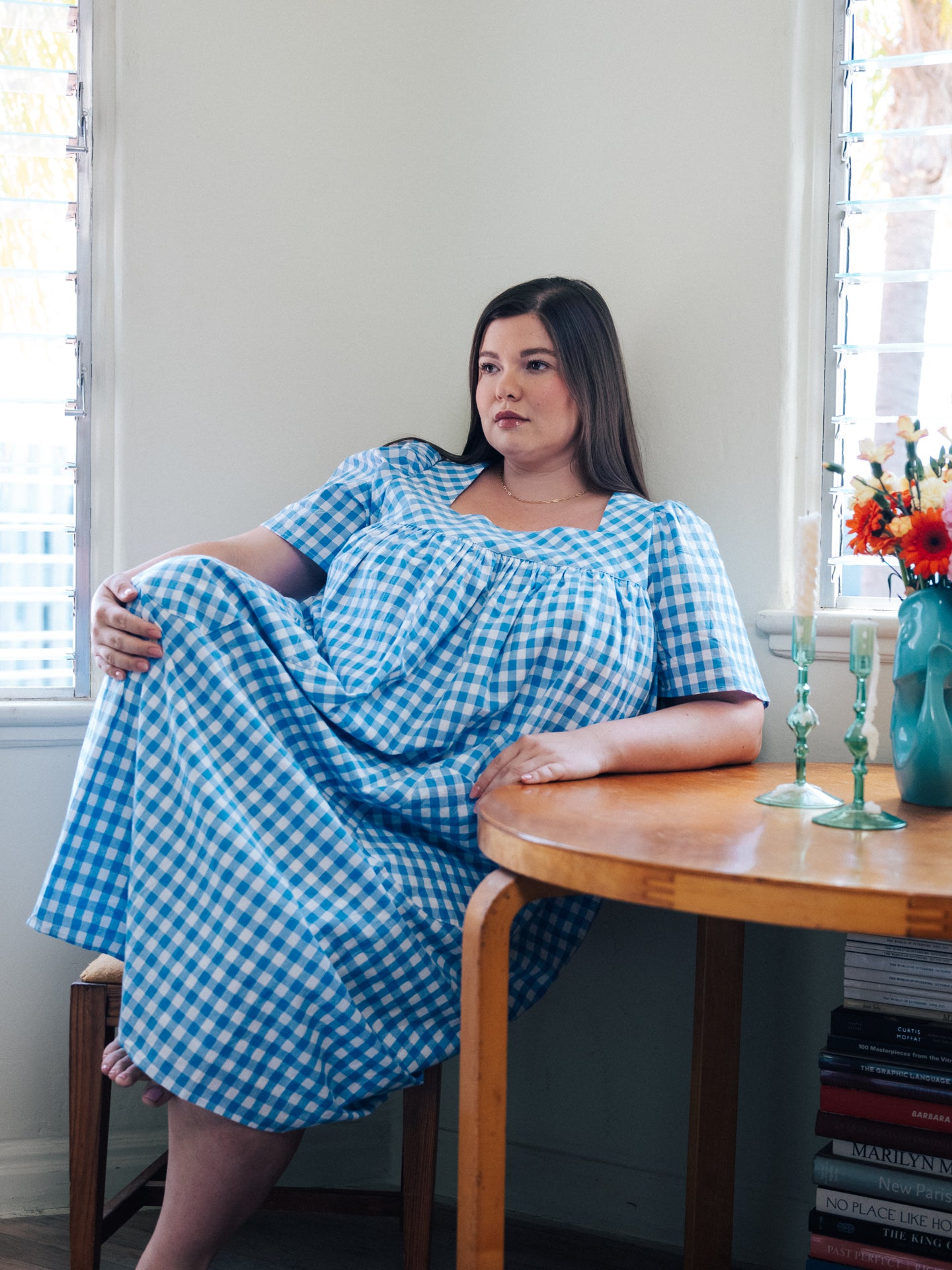 Rosalie Housedress Picnic Blue Gingham