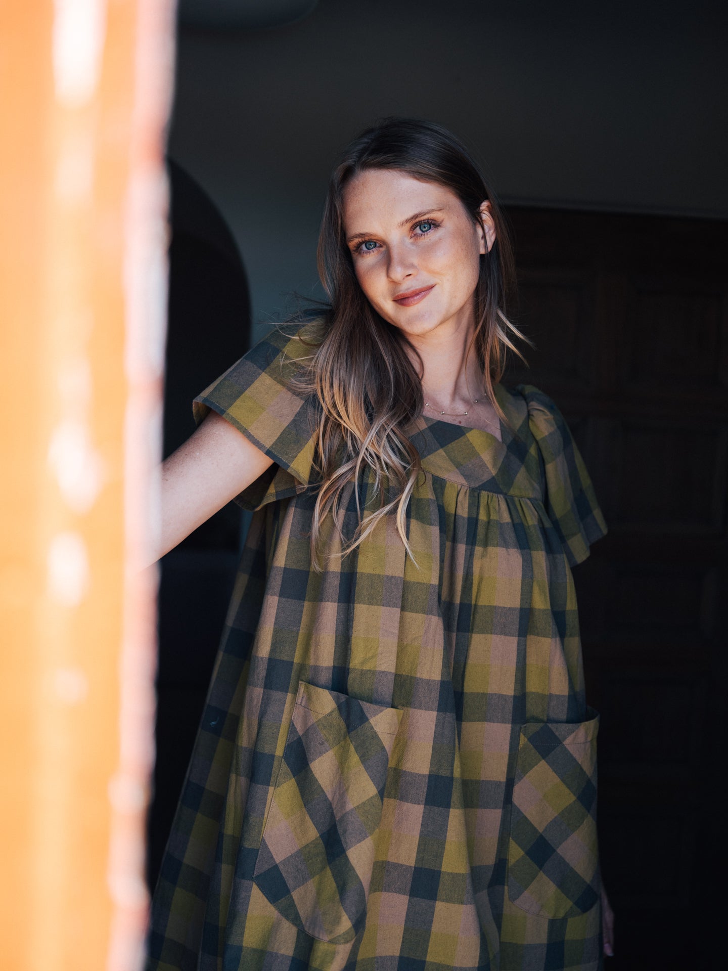 Rose Housedress Mini Herb Gingham