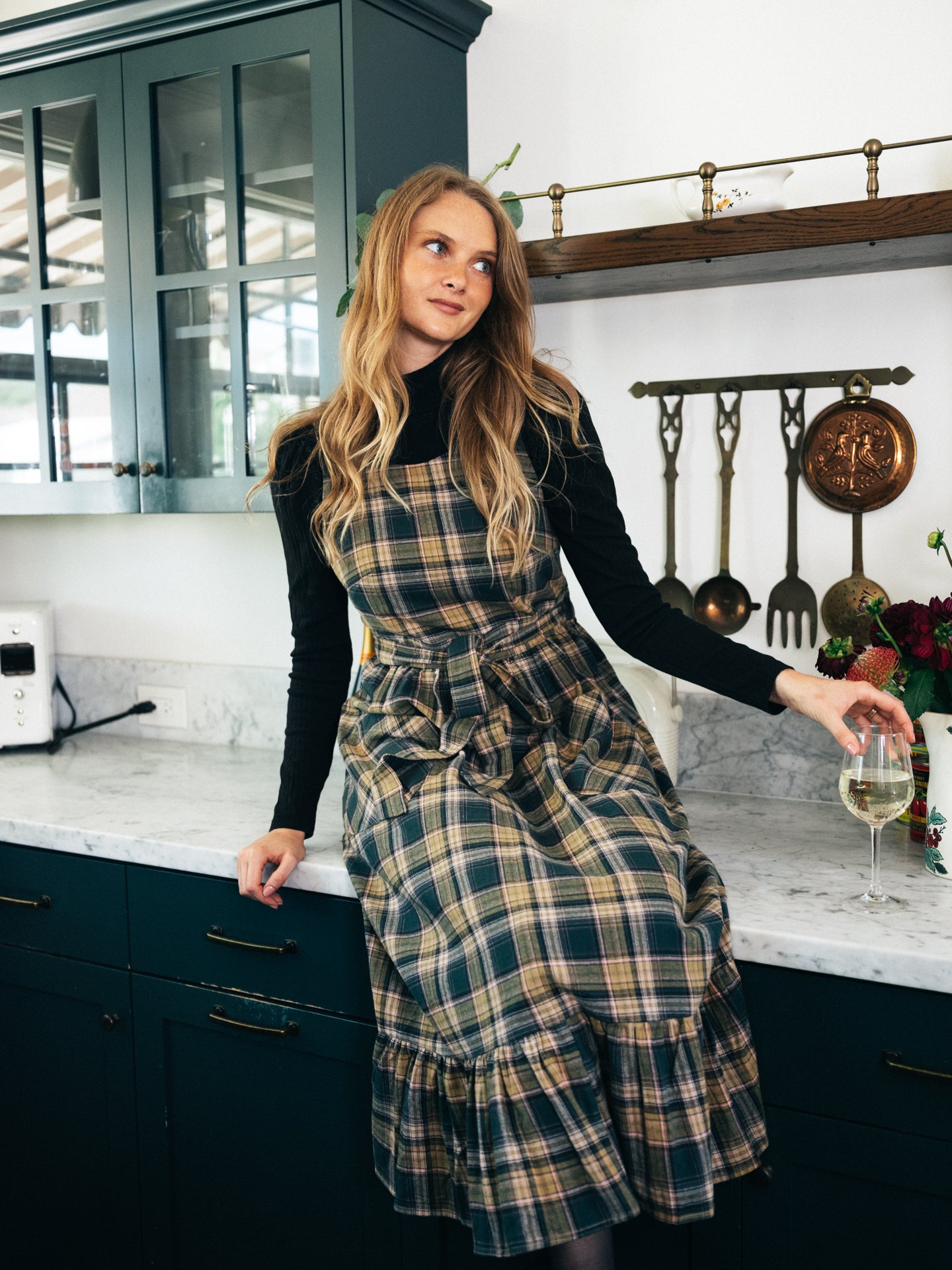 Gina Housedress Olive Oil Plaid