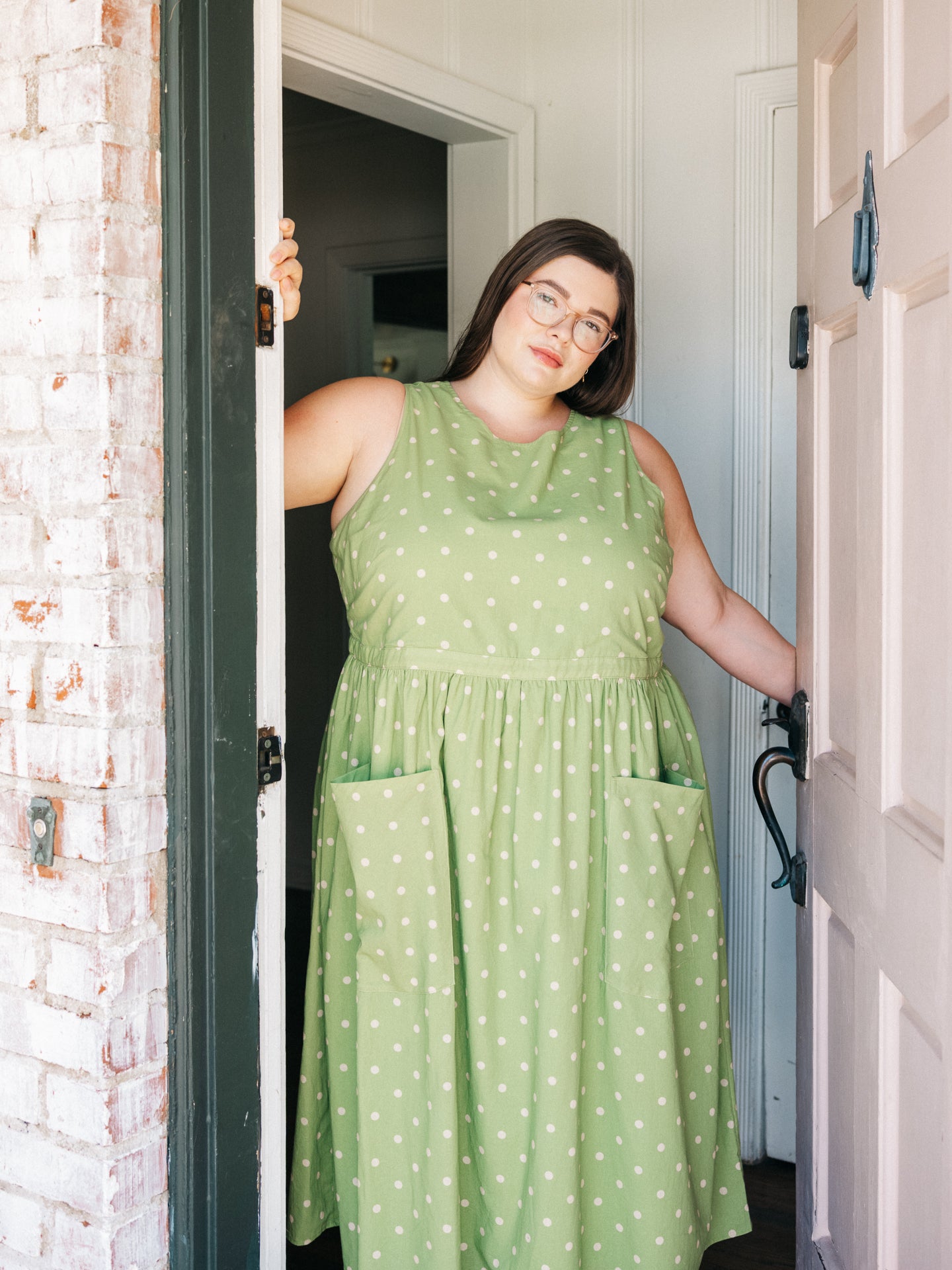 Grace Housedress Pesto Dot