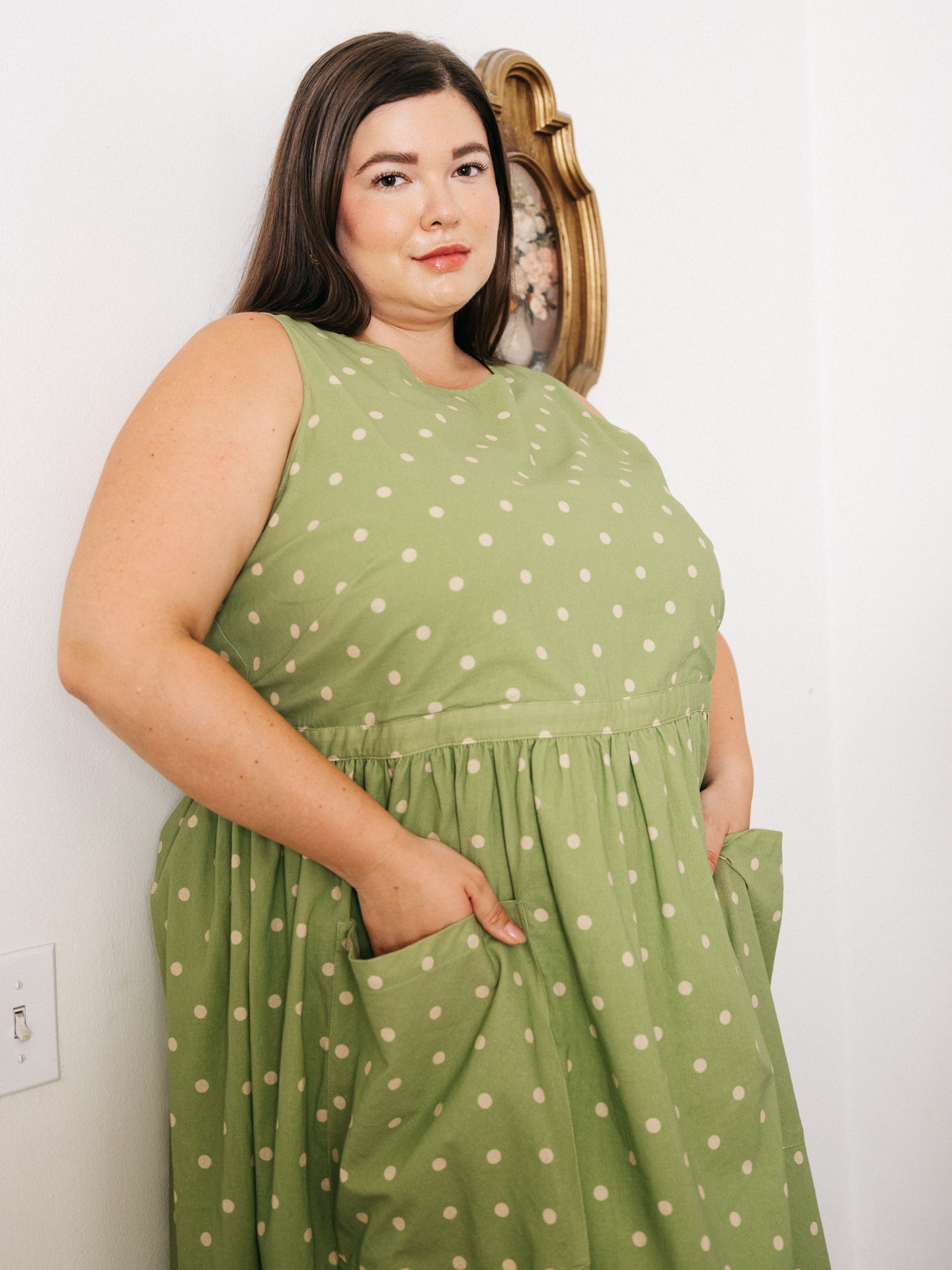 Grace Housedress Pesto Dot