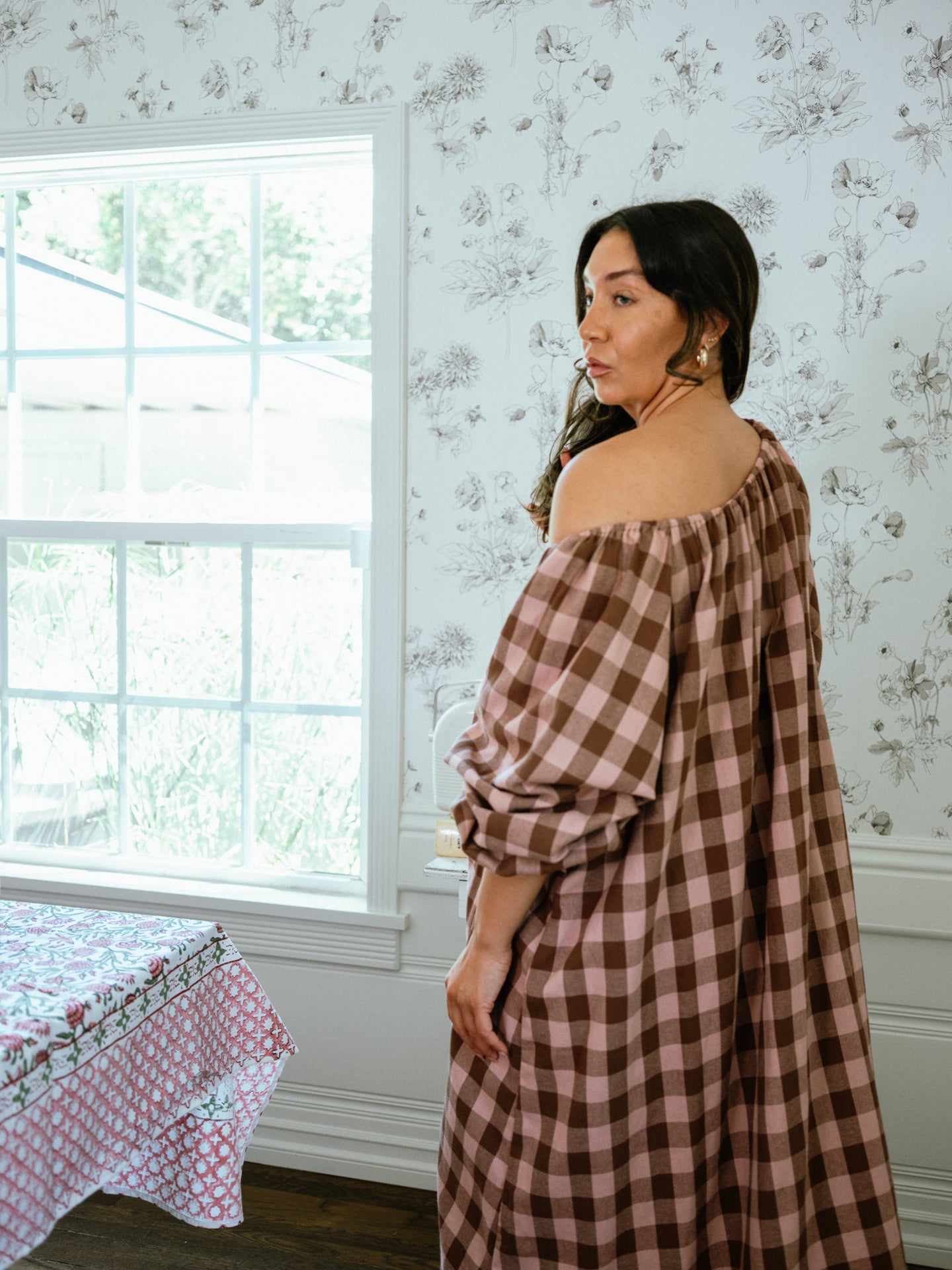 Therese Housedress Pink Truffle Check