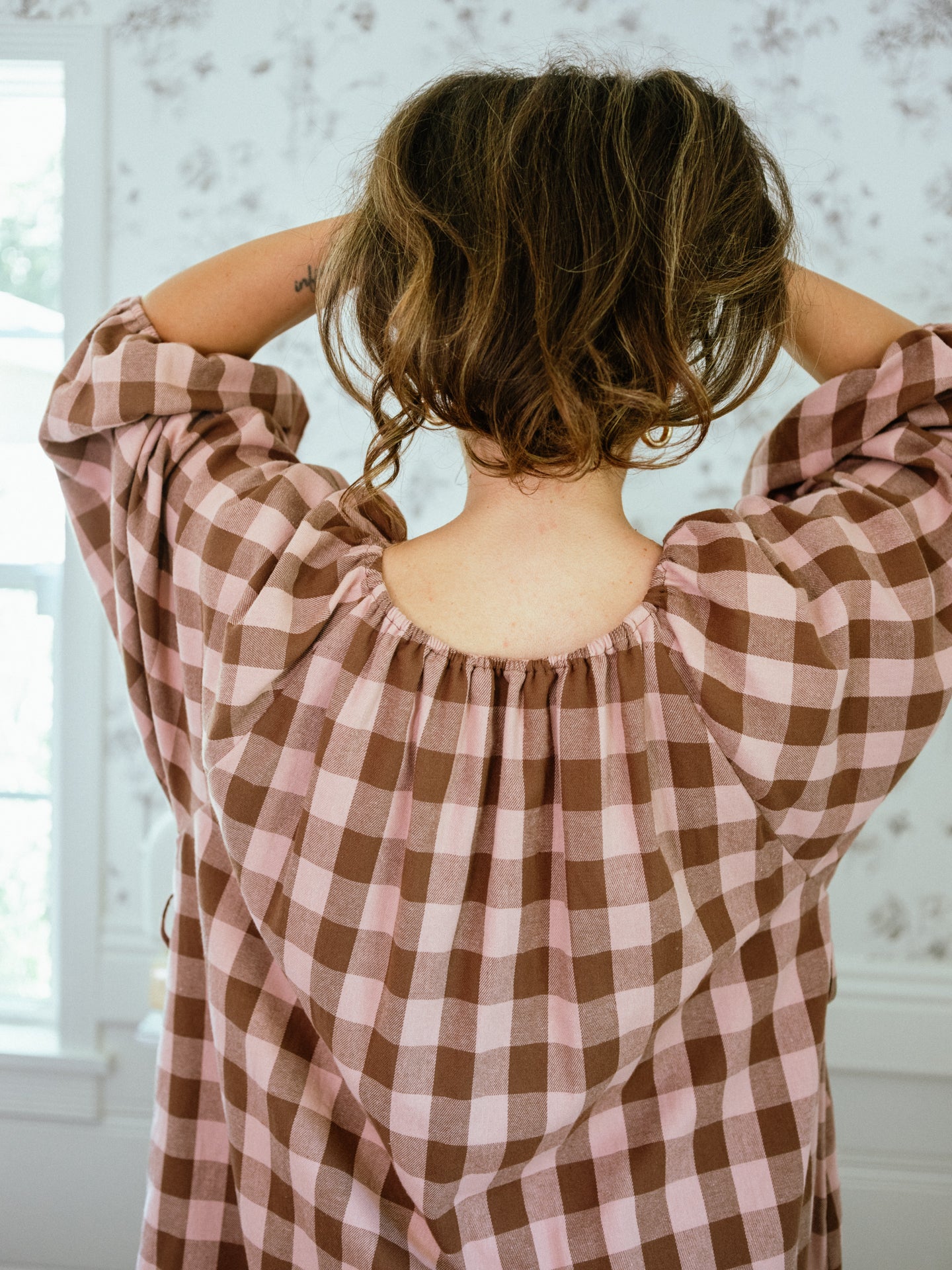 Therese Housedress Pink Truffle Check