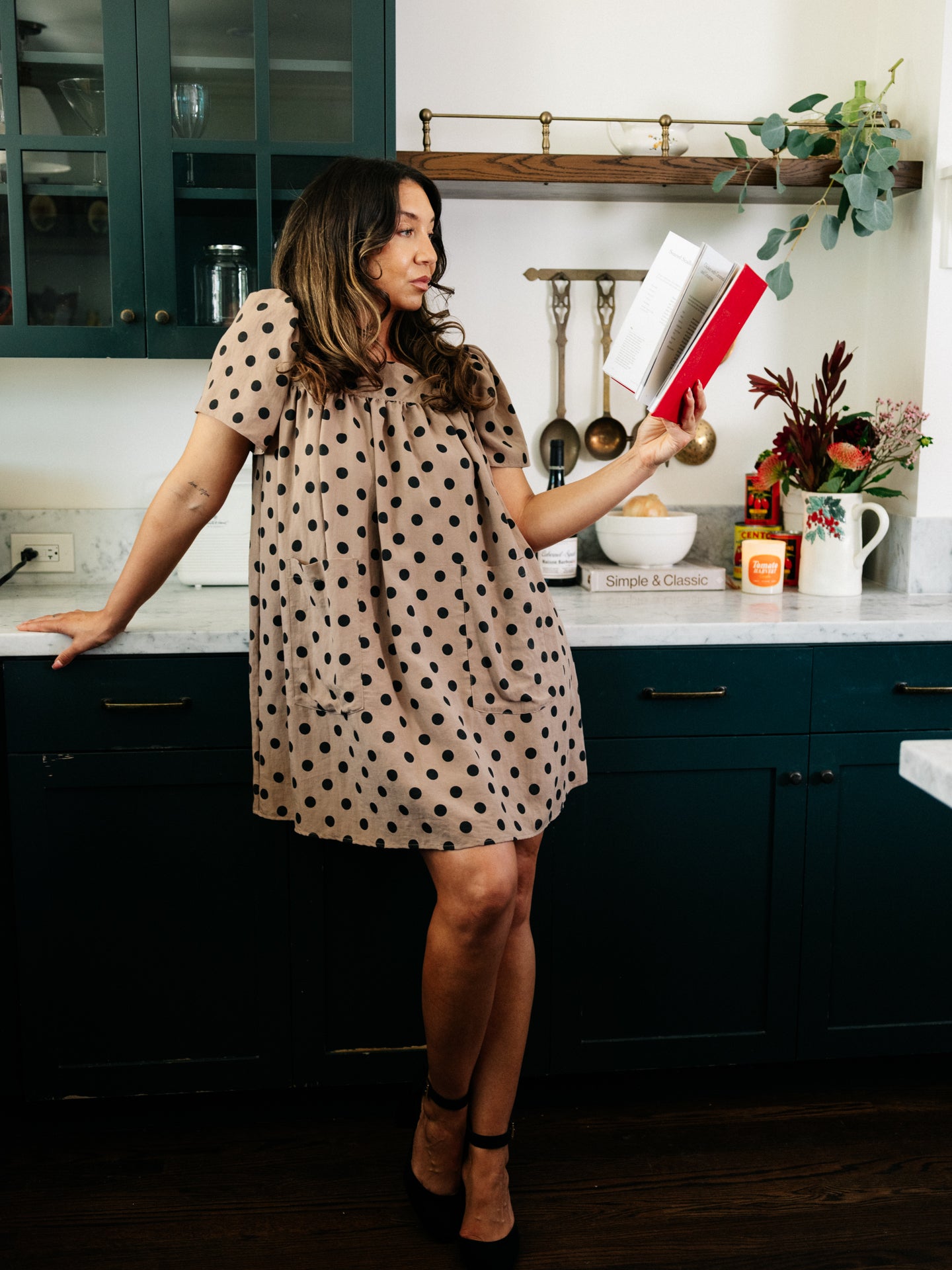 Rose Mini Housedress Peppercorn Dot
