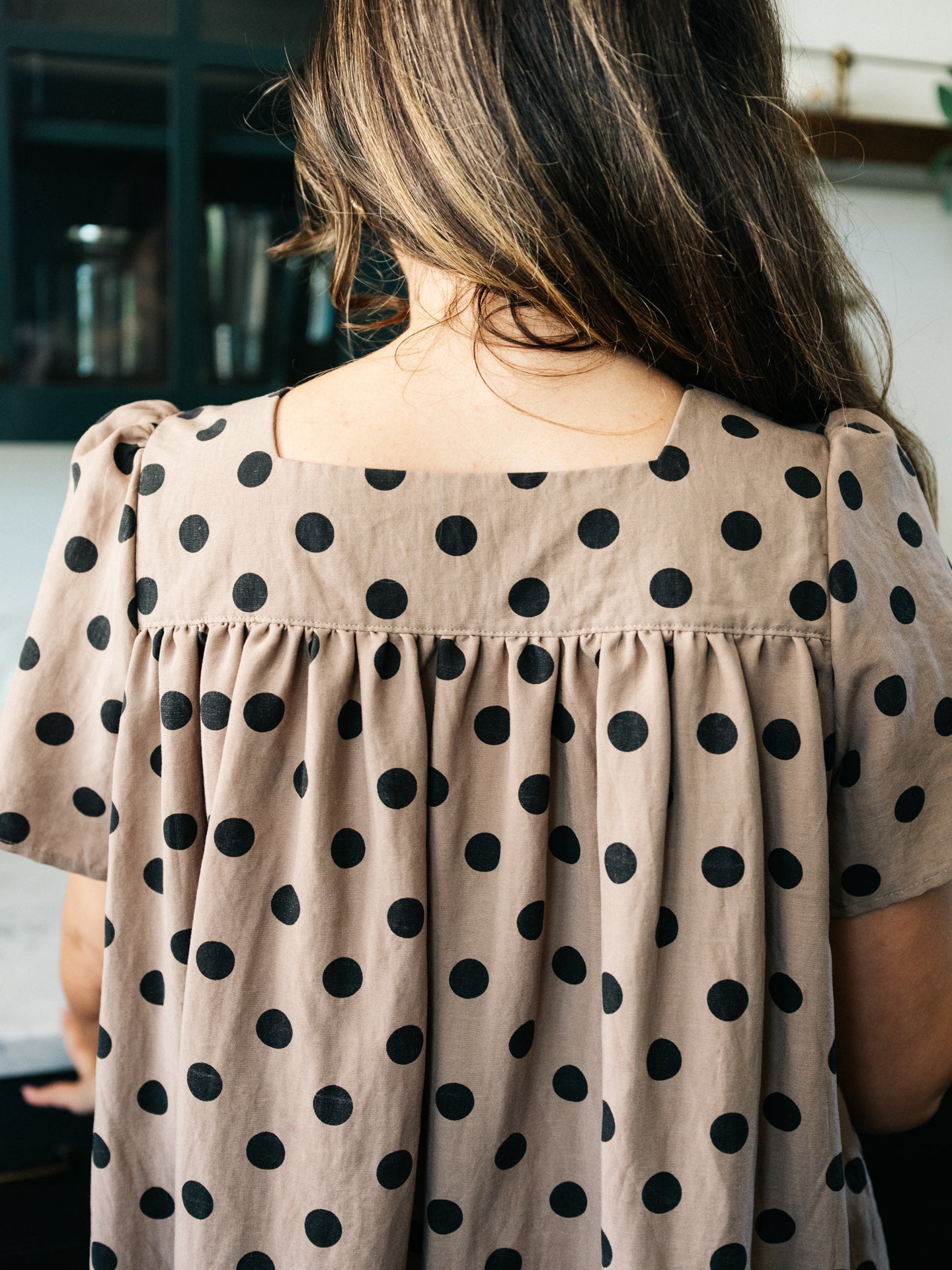 Rose Mini Housedress Peppercorn Dot