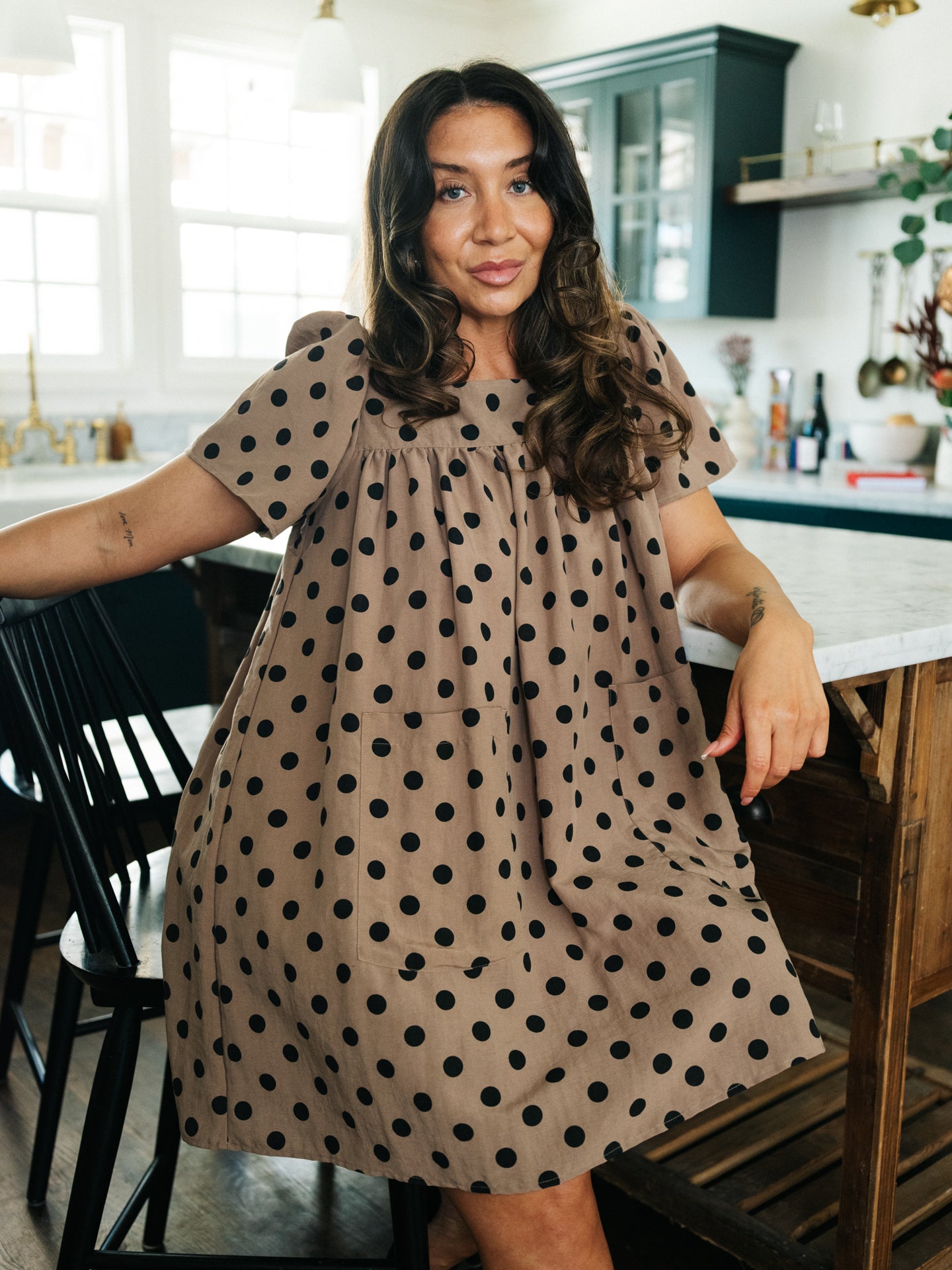 Rose Mini Housedress Peppercorn Dot