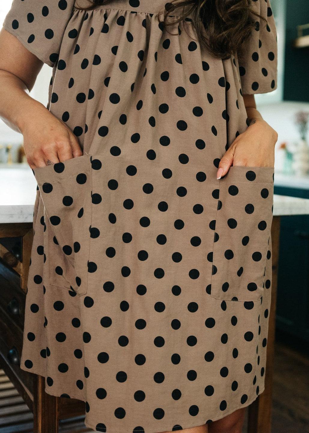 Rose Mini Housedress Peppercorn Dot