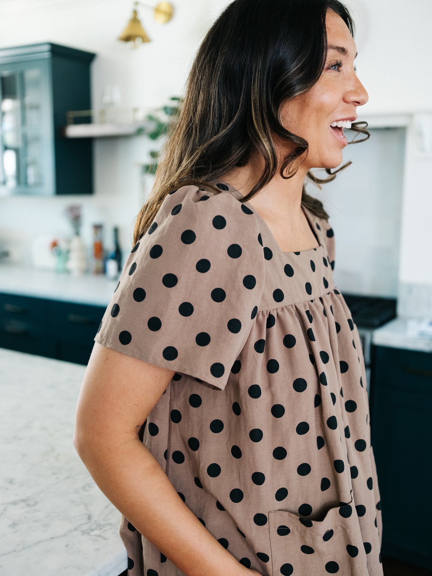 Rose Mini Housedress Peppercorn Dot