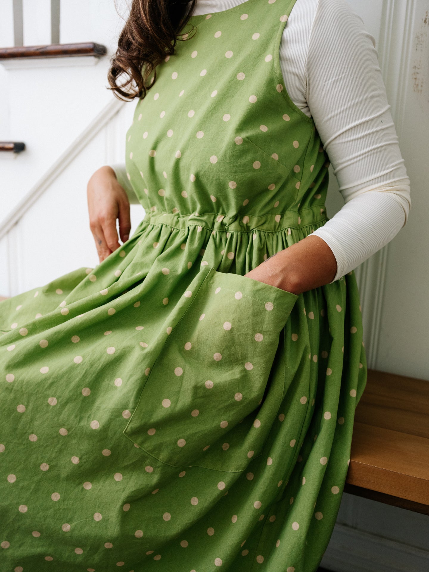 Grace Housedress Pesto Dot