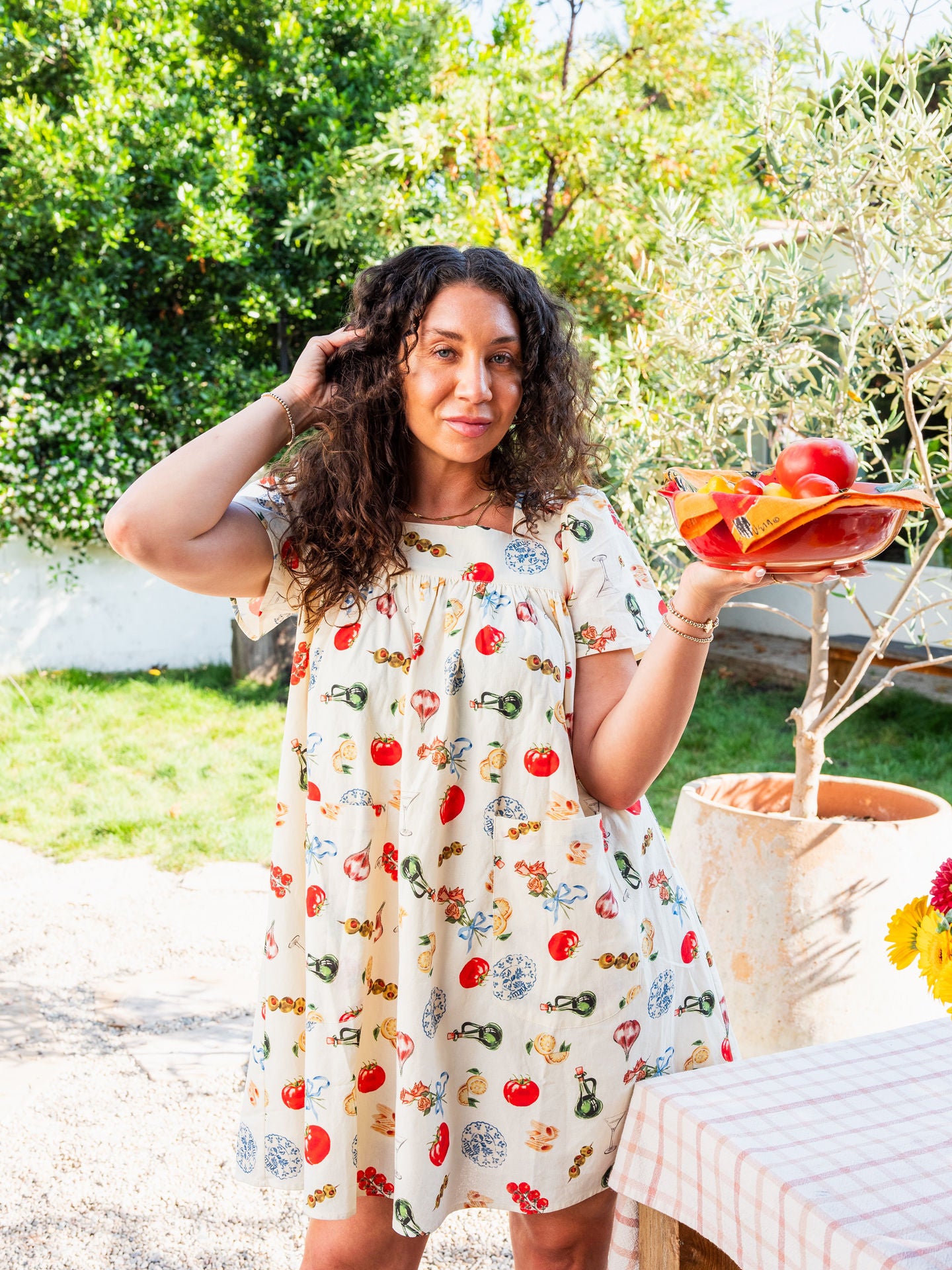 Rose Mini Housedress Italian Dinner Print