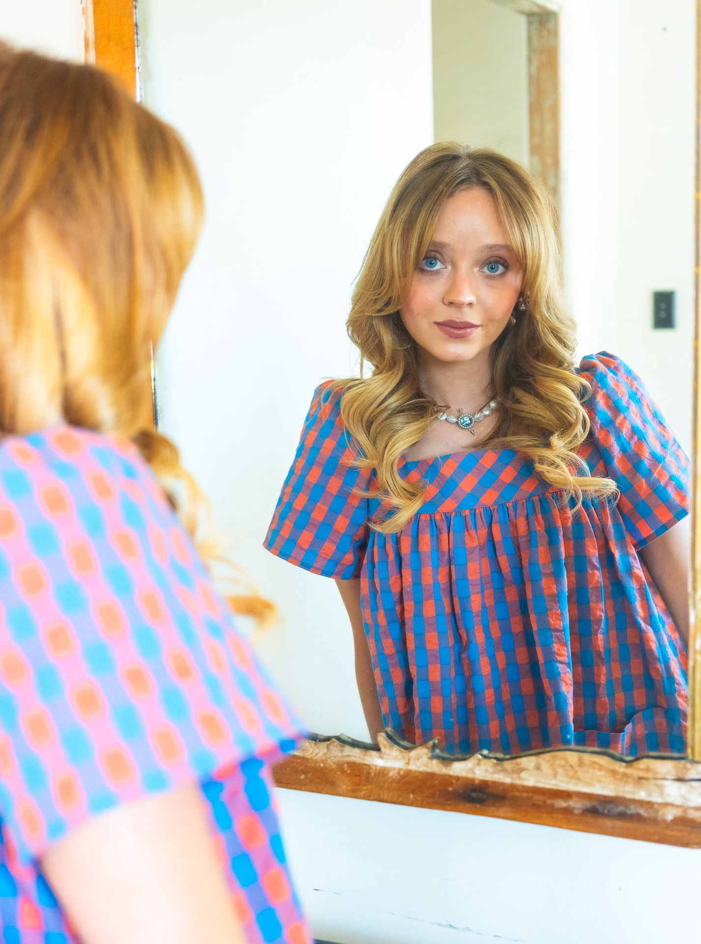 Madeleine Mini Housedress Spiced Gingham