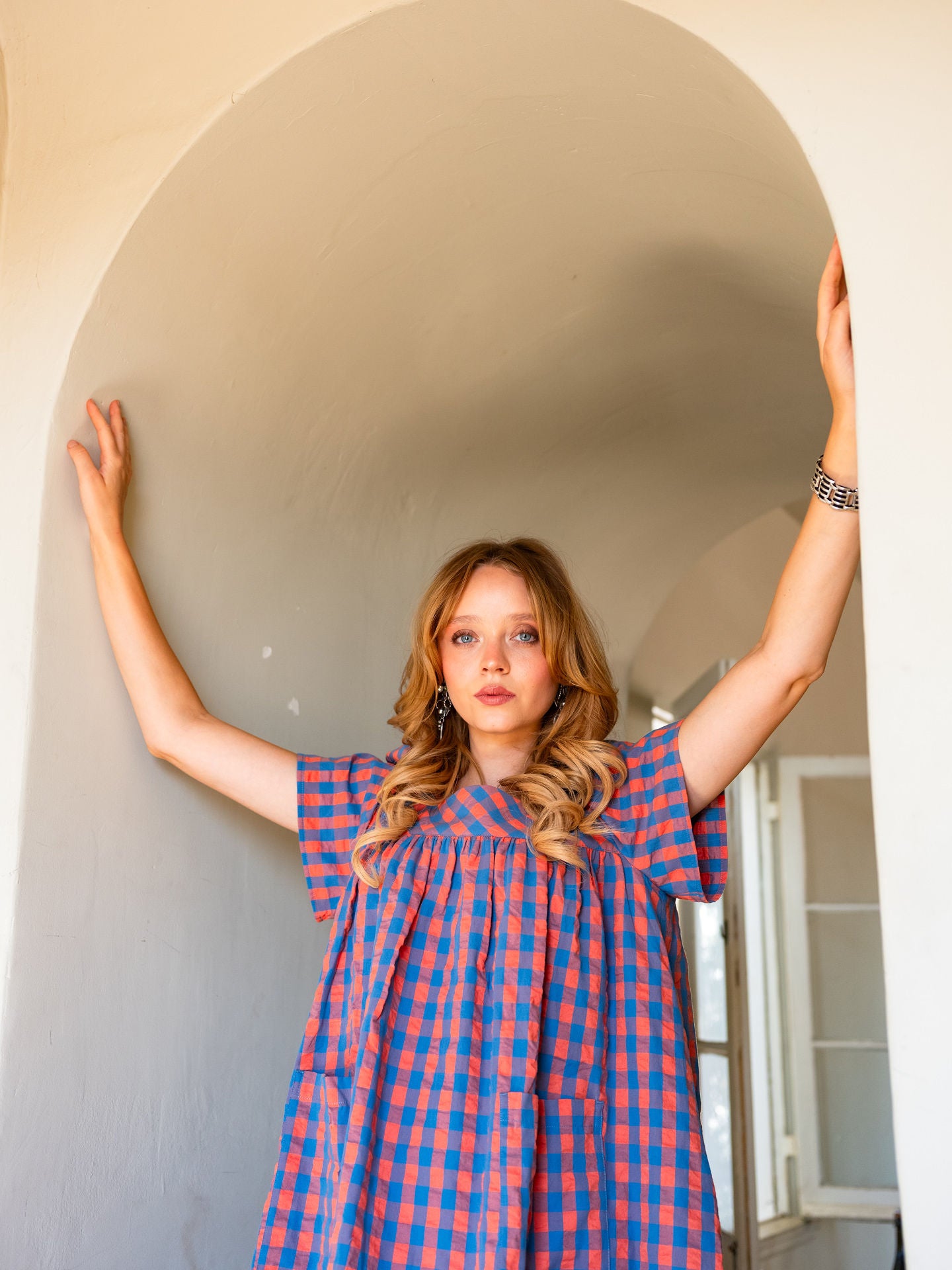 Madeleine Mini Housedress Spiced Gingham