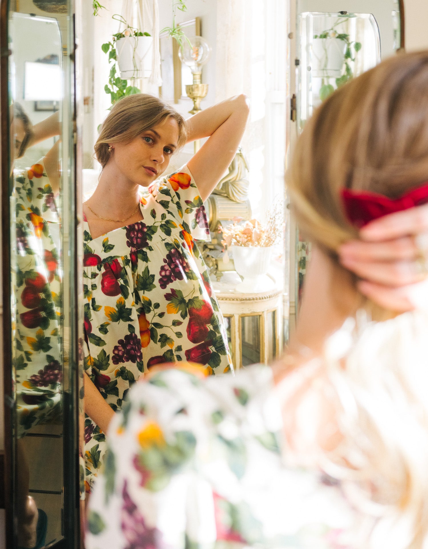 Rose Mini Housedress Sunset Fruit