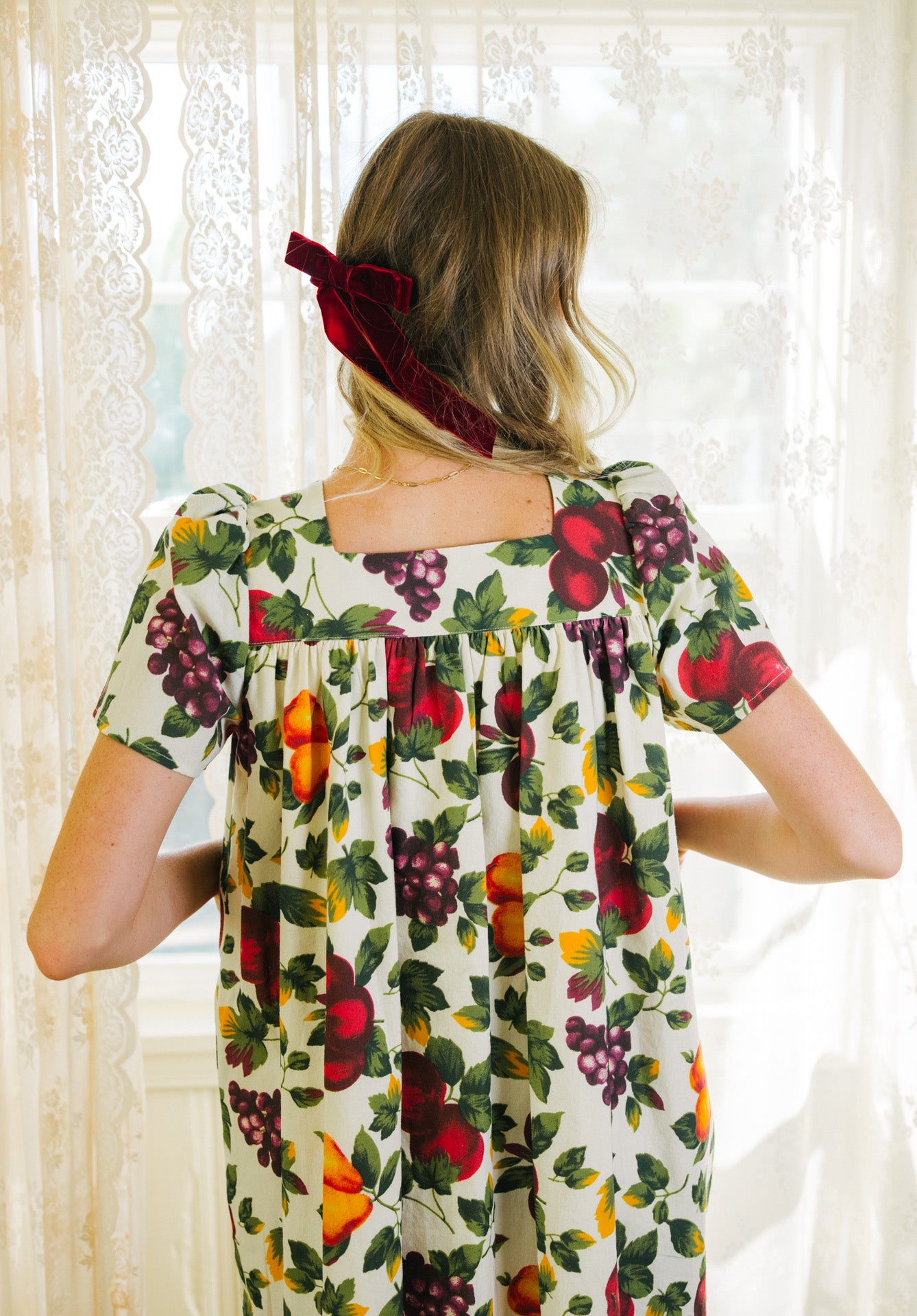 Rose Mini Housedress Sunset Fruit