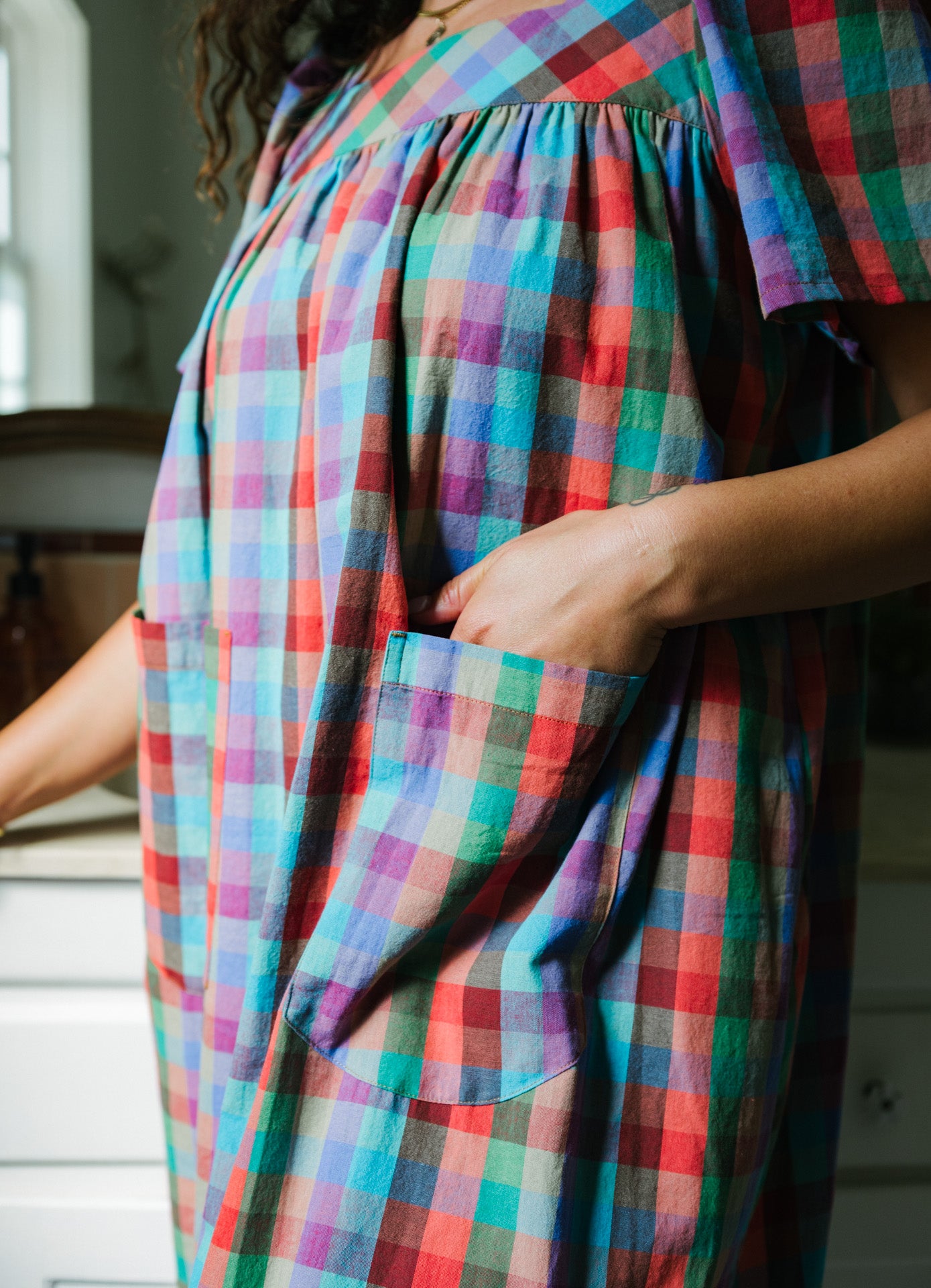 Rosalie Housedress Rainbow Gingham