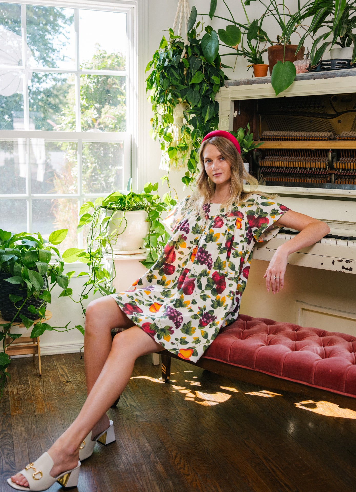 Rose Mini Housedress Sunset Fruit