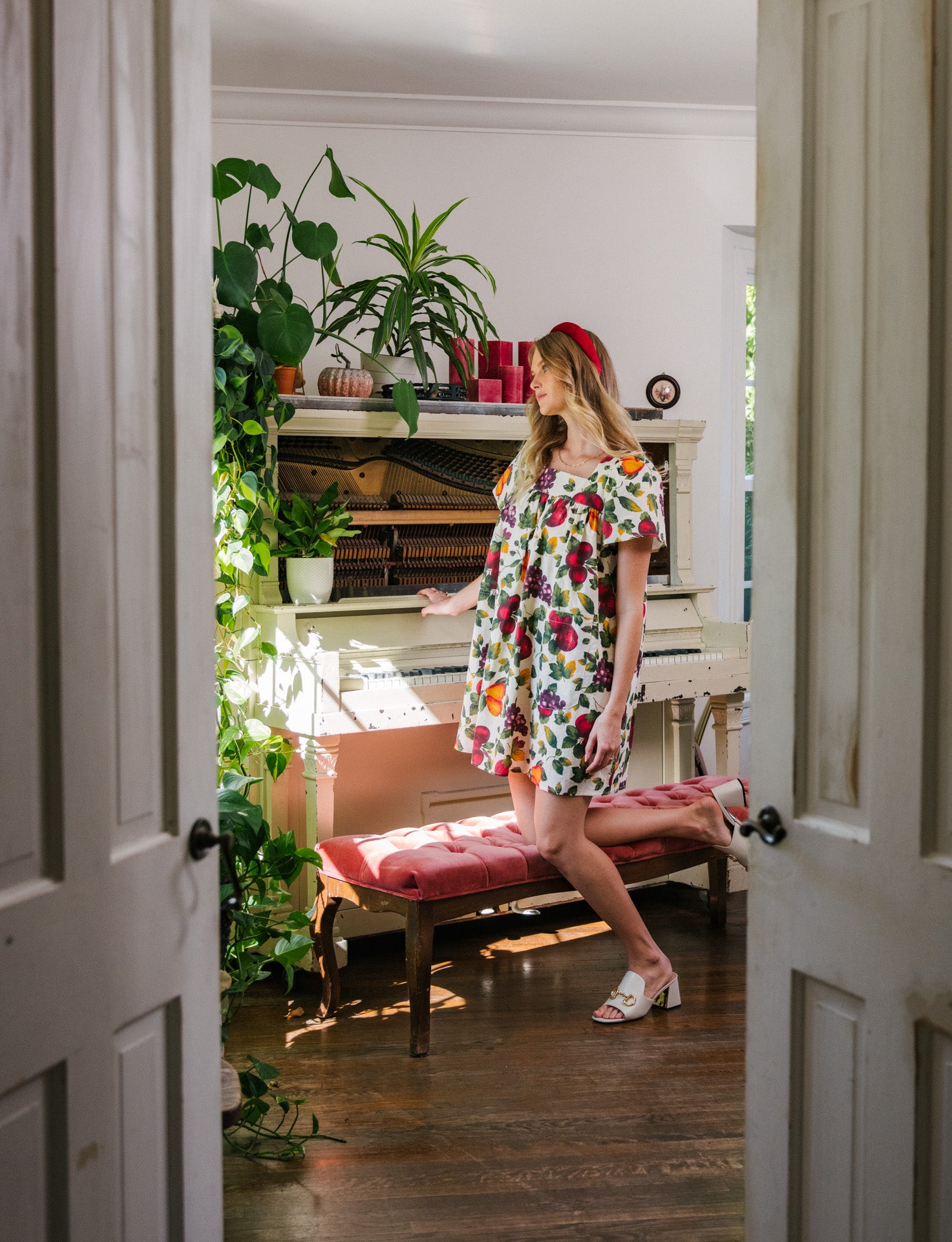 Rose Mini Housedress Sunset Fruit