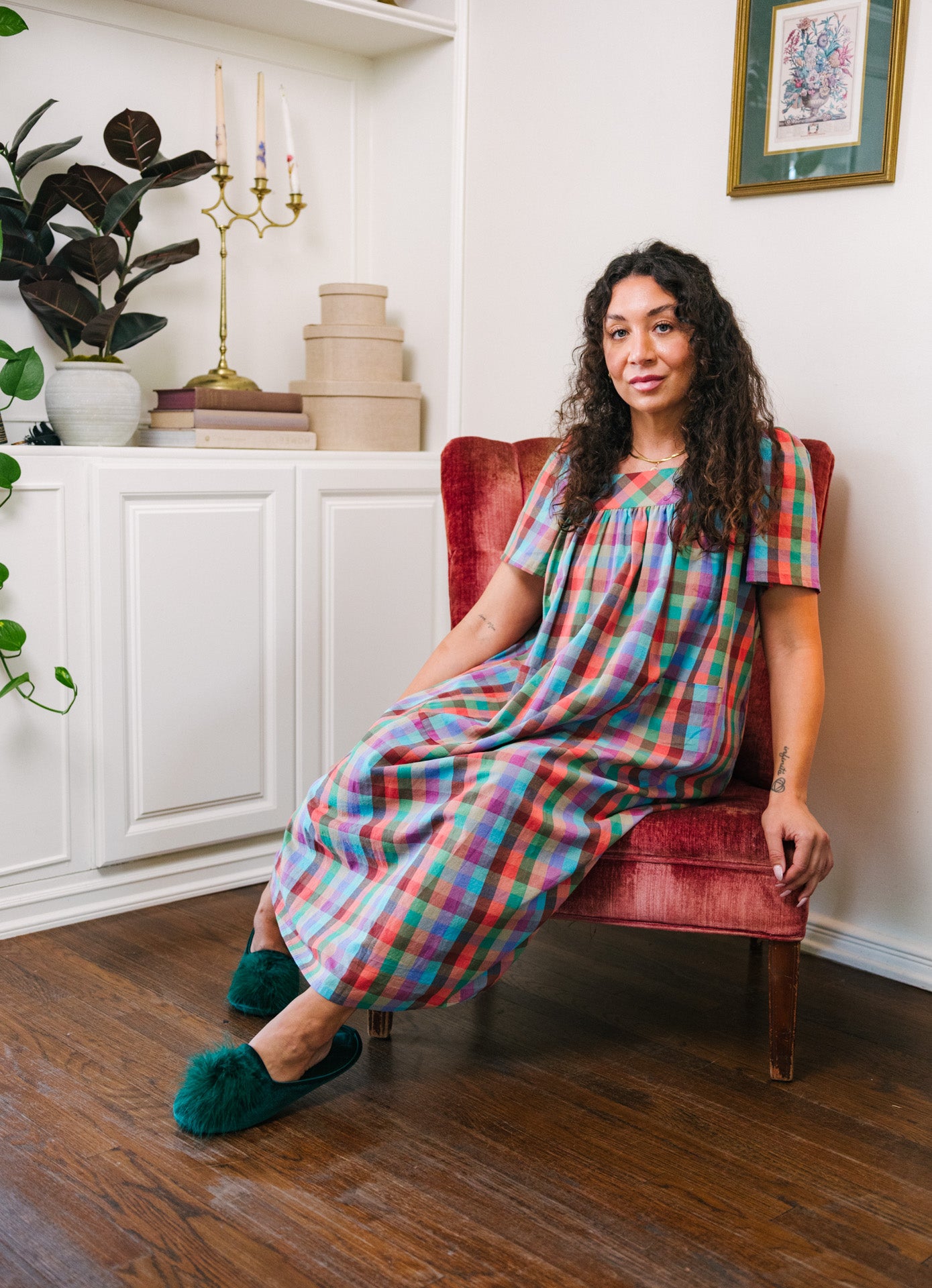 Rosalie Housedress Rainbow Gingham