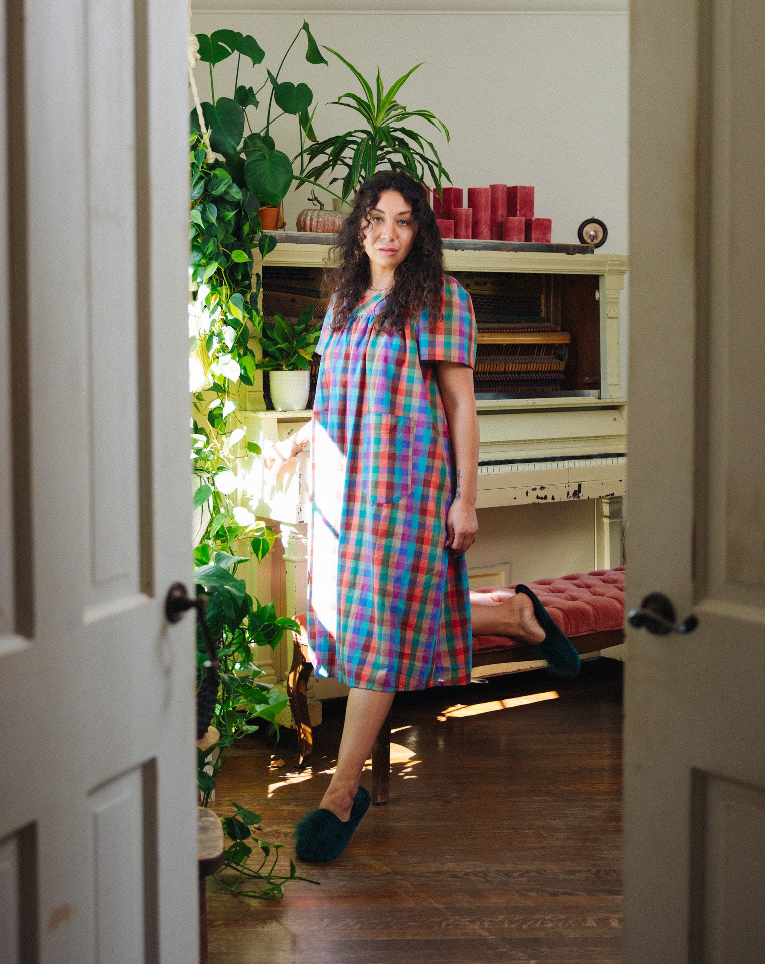 Rosalie Housedress Rainbow Gingham