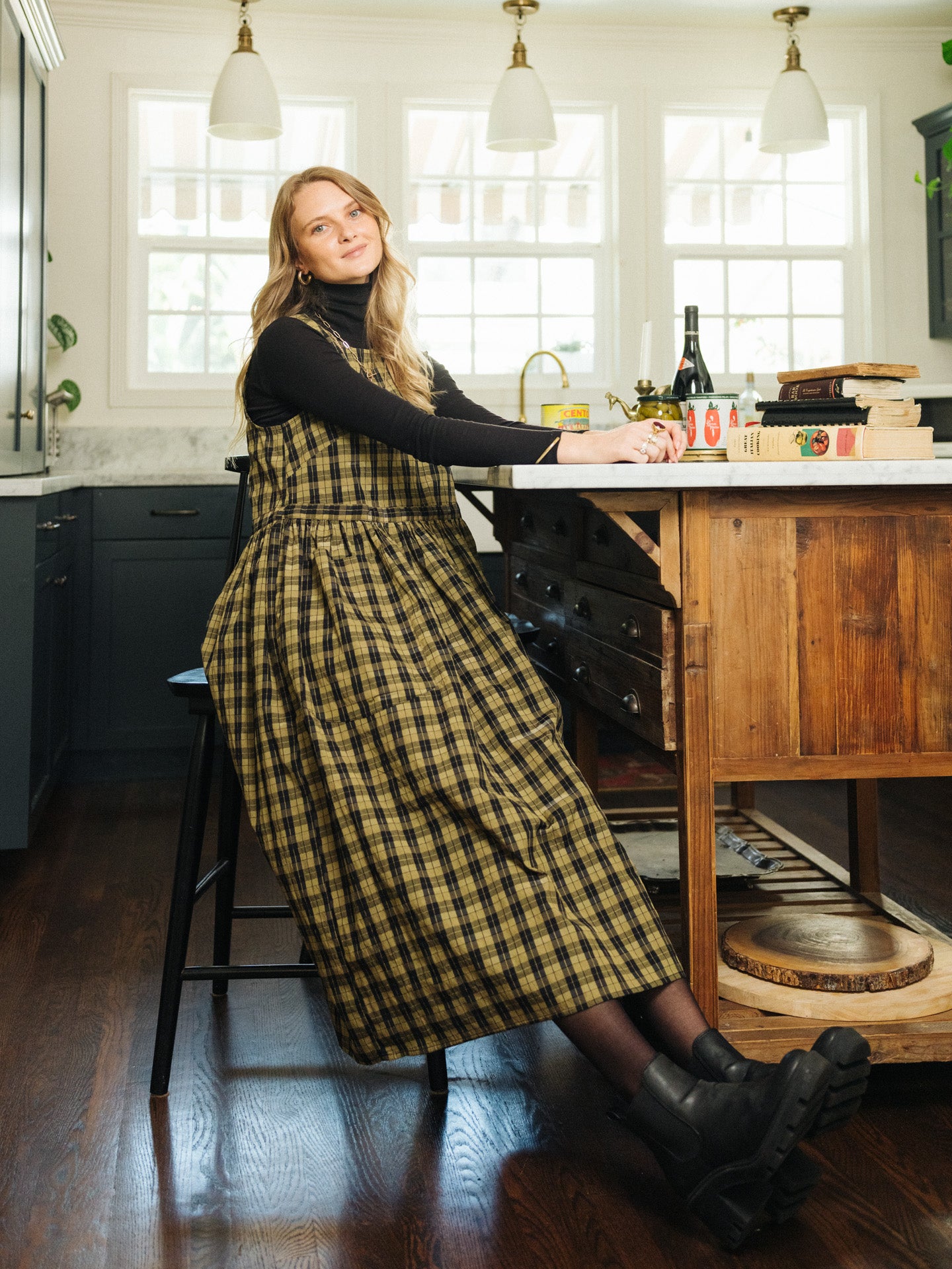 Grace Housedress Pistachio Plaid