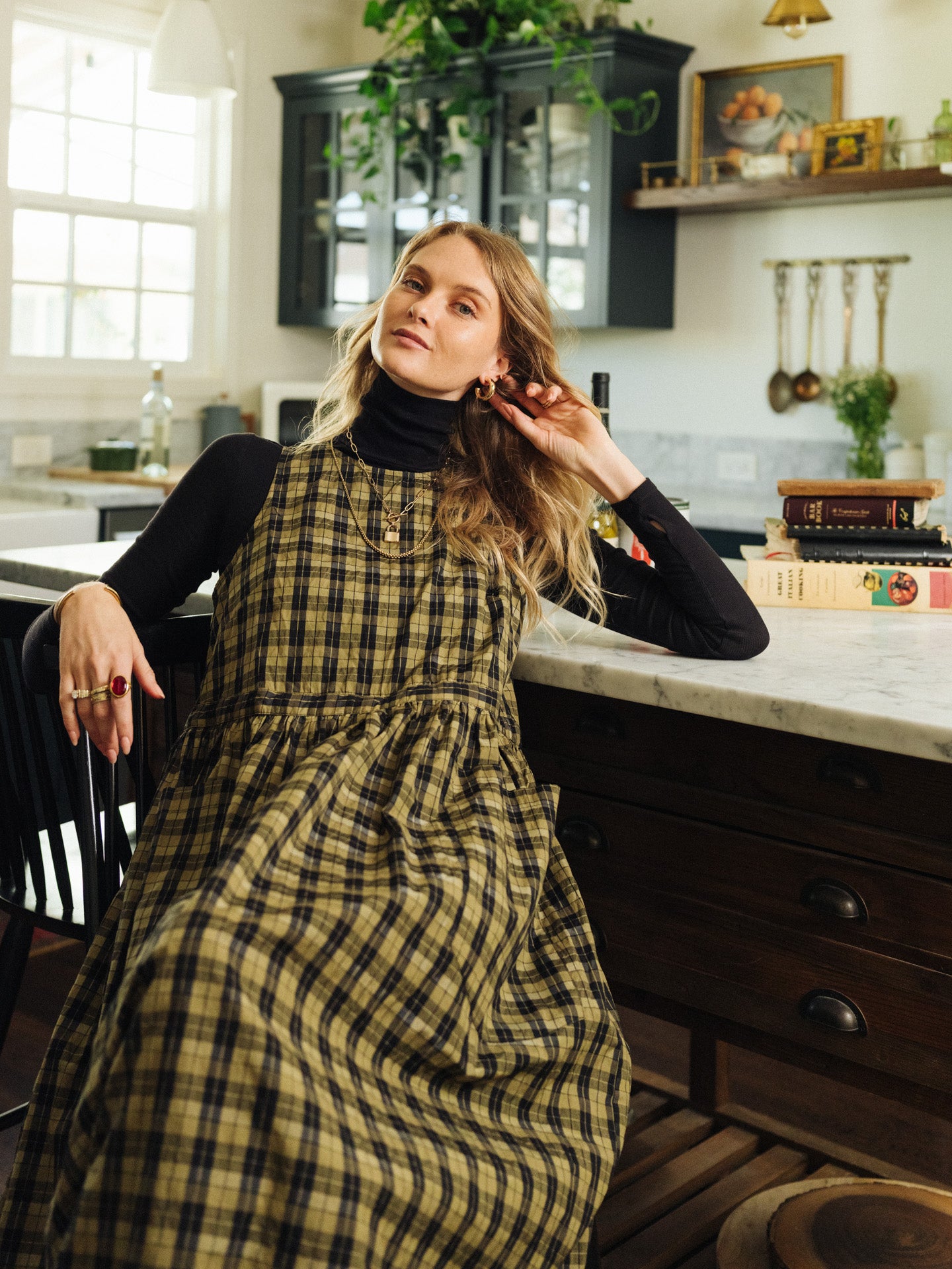 Grace Housedress Pistachio Plaid