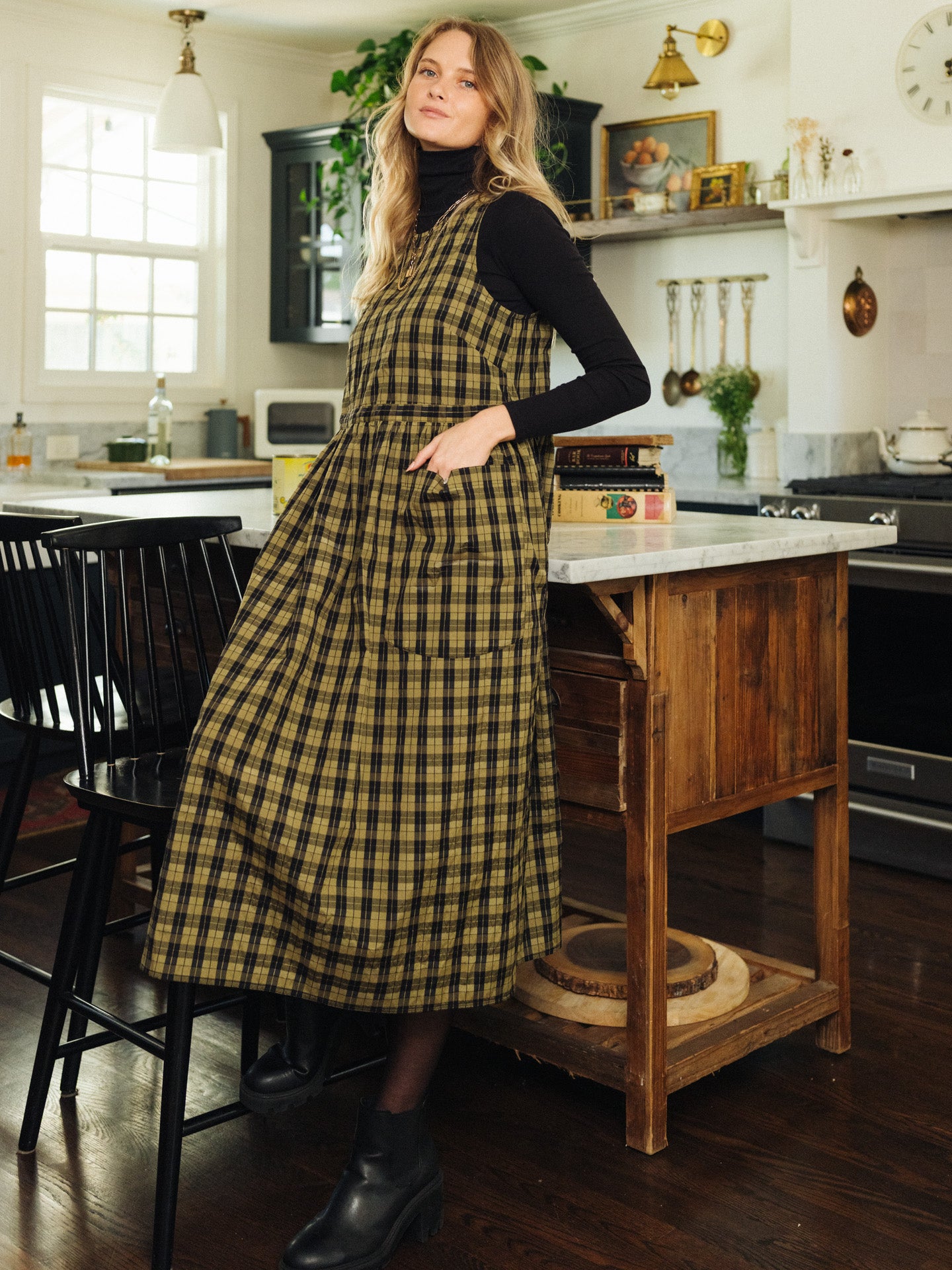 Grace Housedress Pistachio Plaid