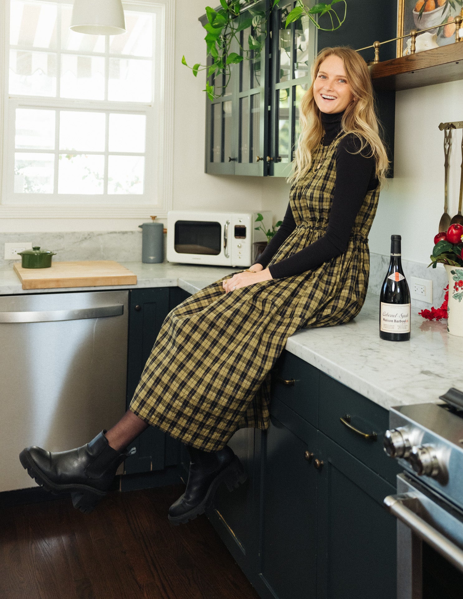 Grace Housedress Pistachio Plaid