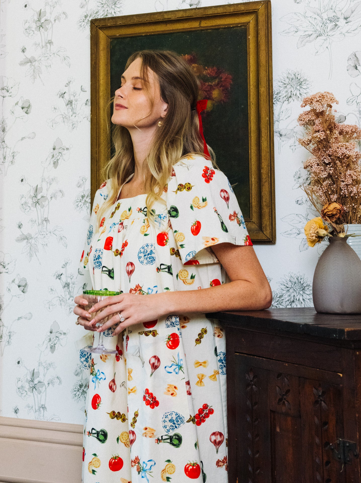 Rosalie Housedress Italian Dinner Print
