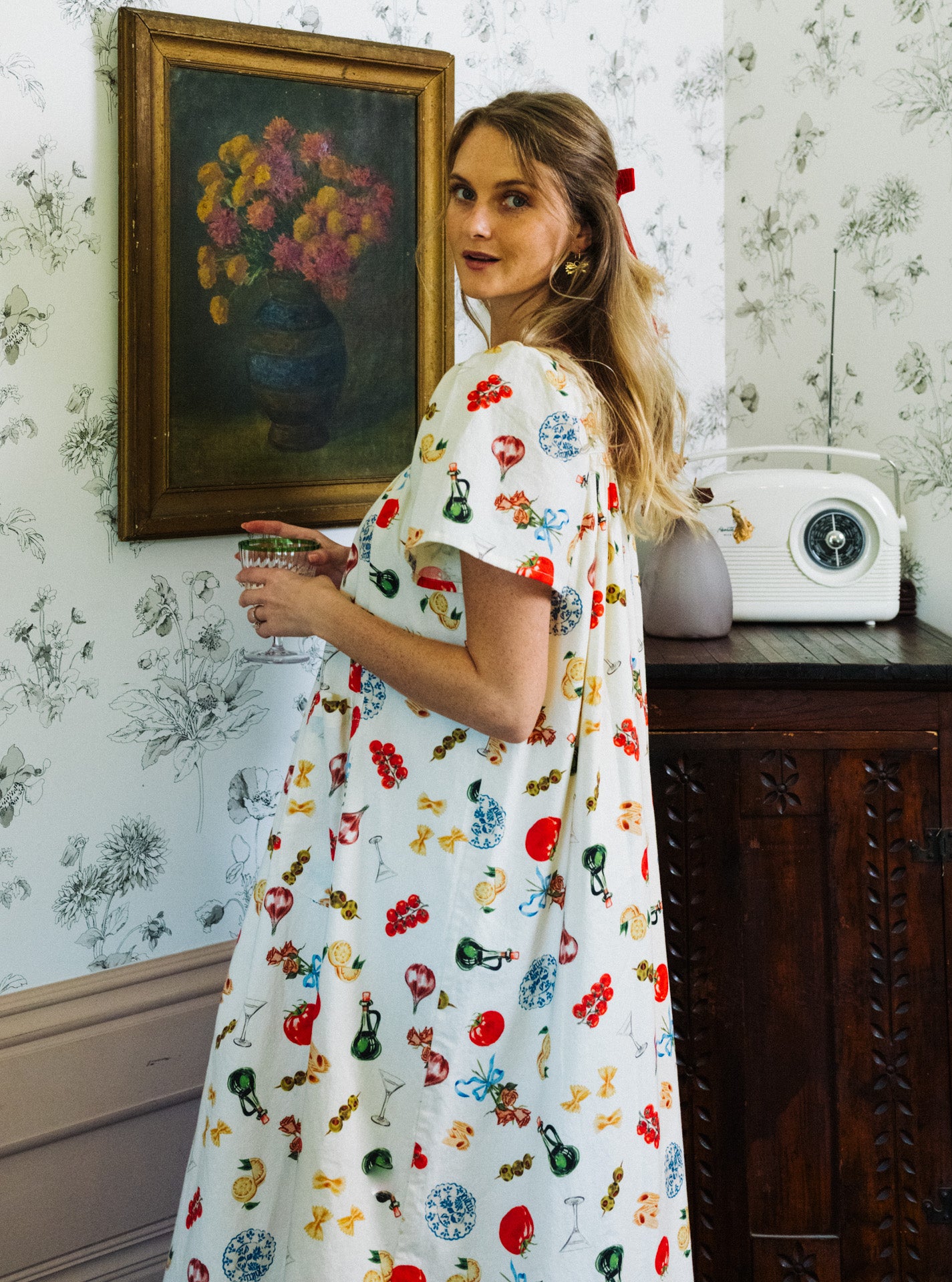 Rosalie Housedress Italian Dinner Print