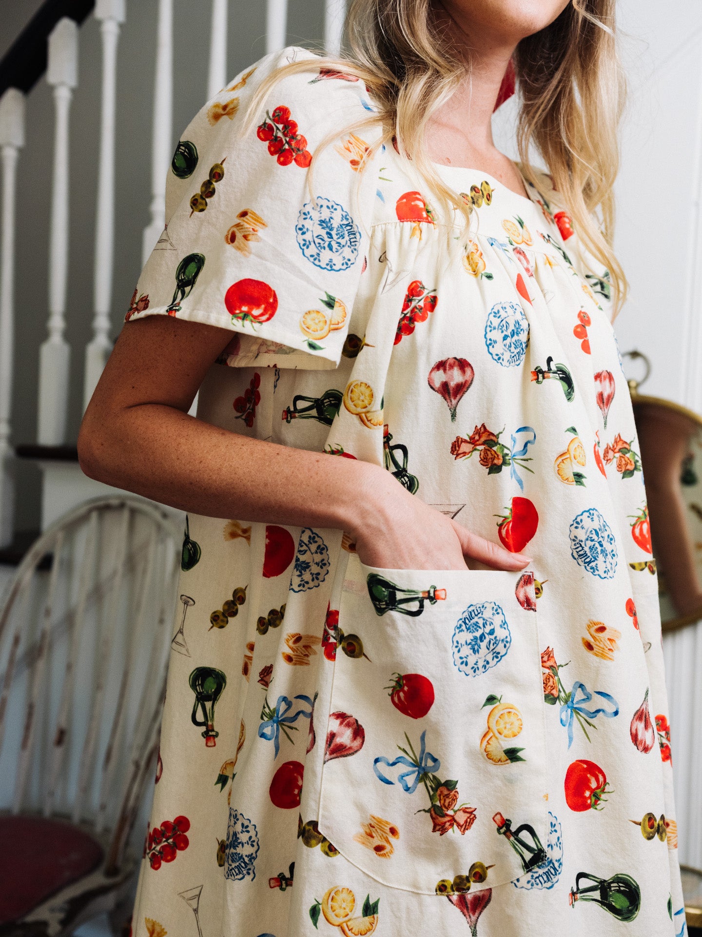 Rosalie Housedress Italian Dinner Print