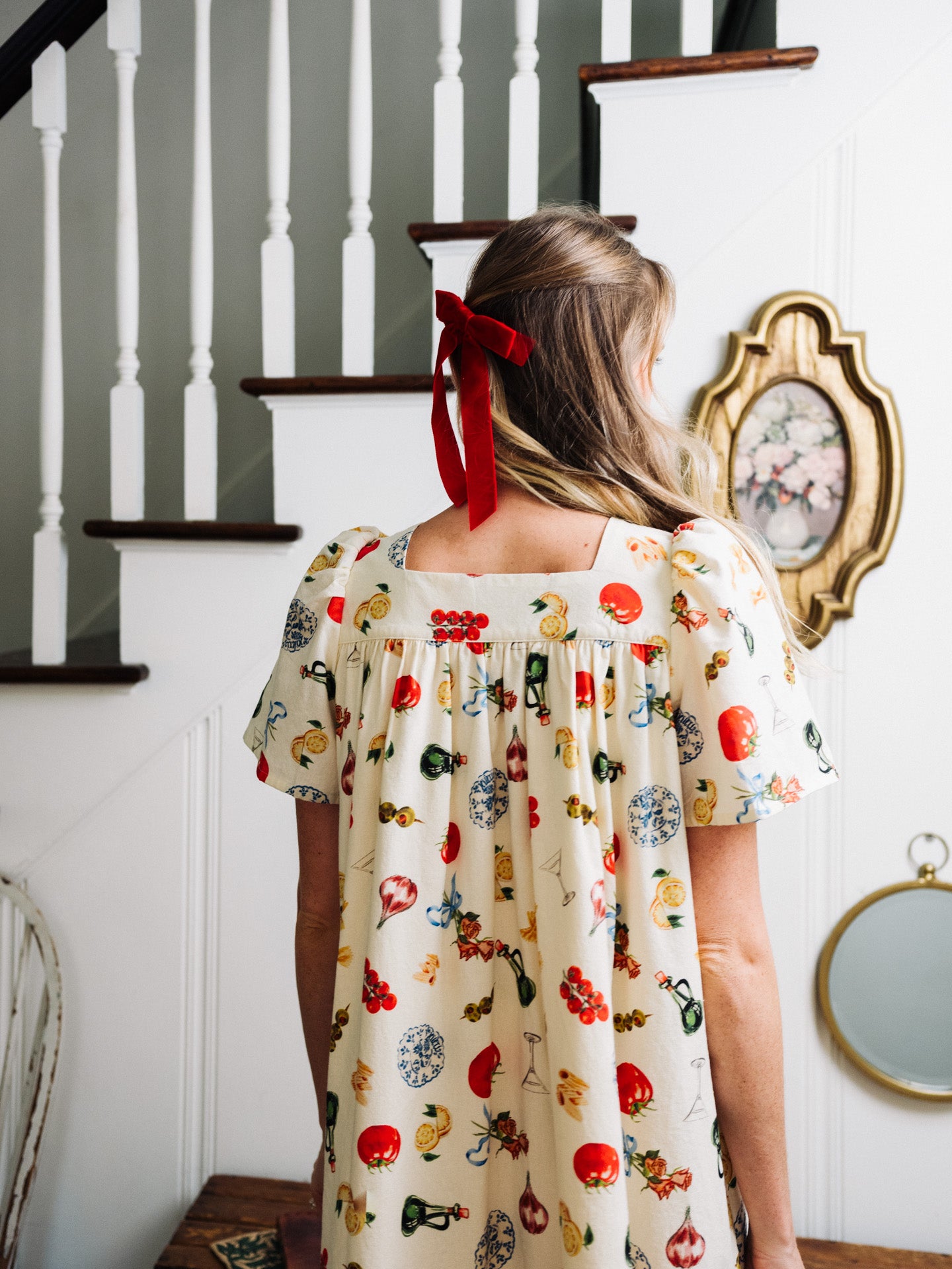 Rosalie Housedress Italian Dinner Print