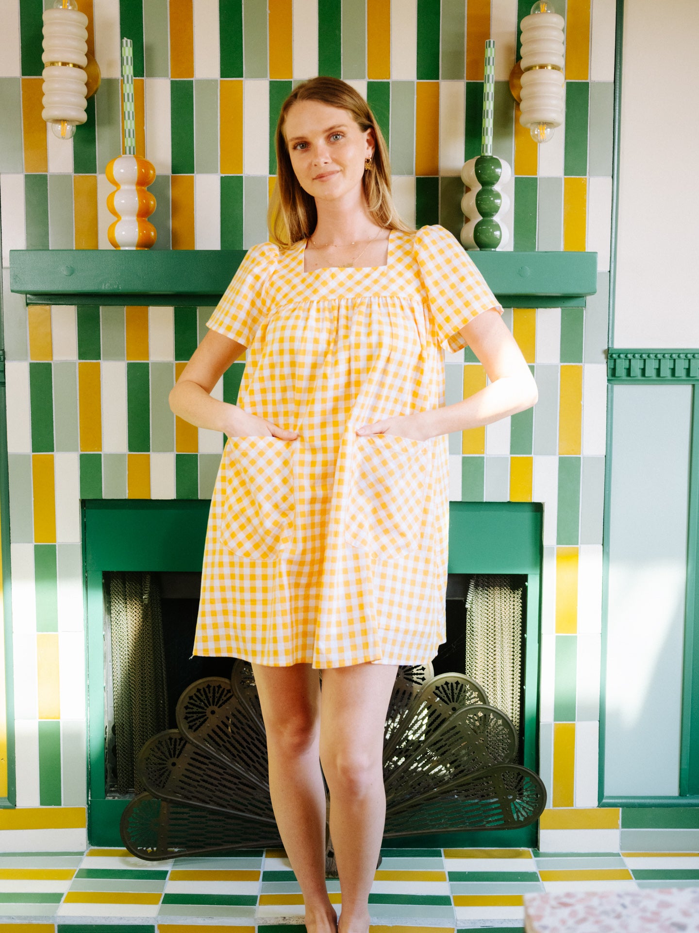 Rose Mini Lemon Zest Gingham – This Is My Housedress