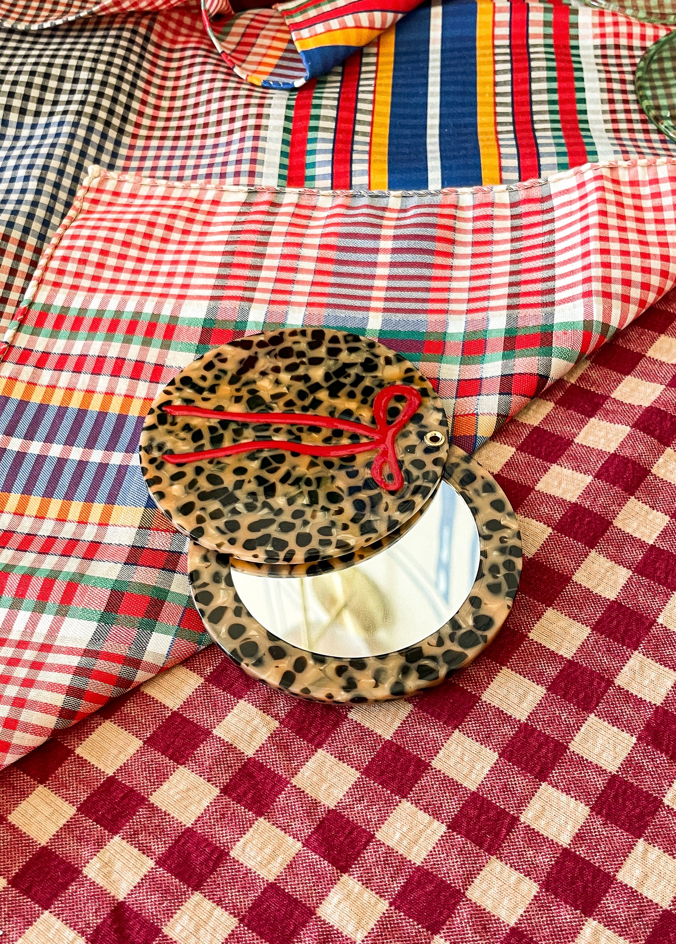 Leopard Bow Compact Mirror
